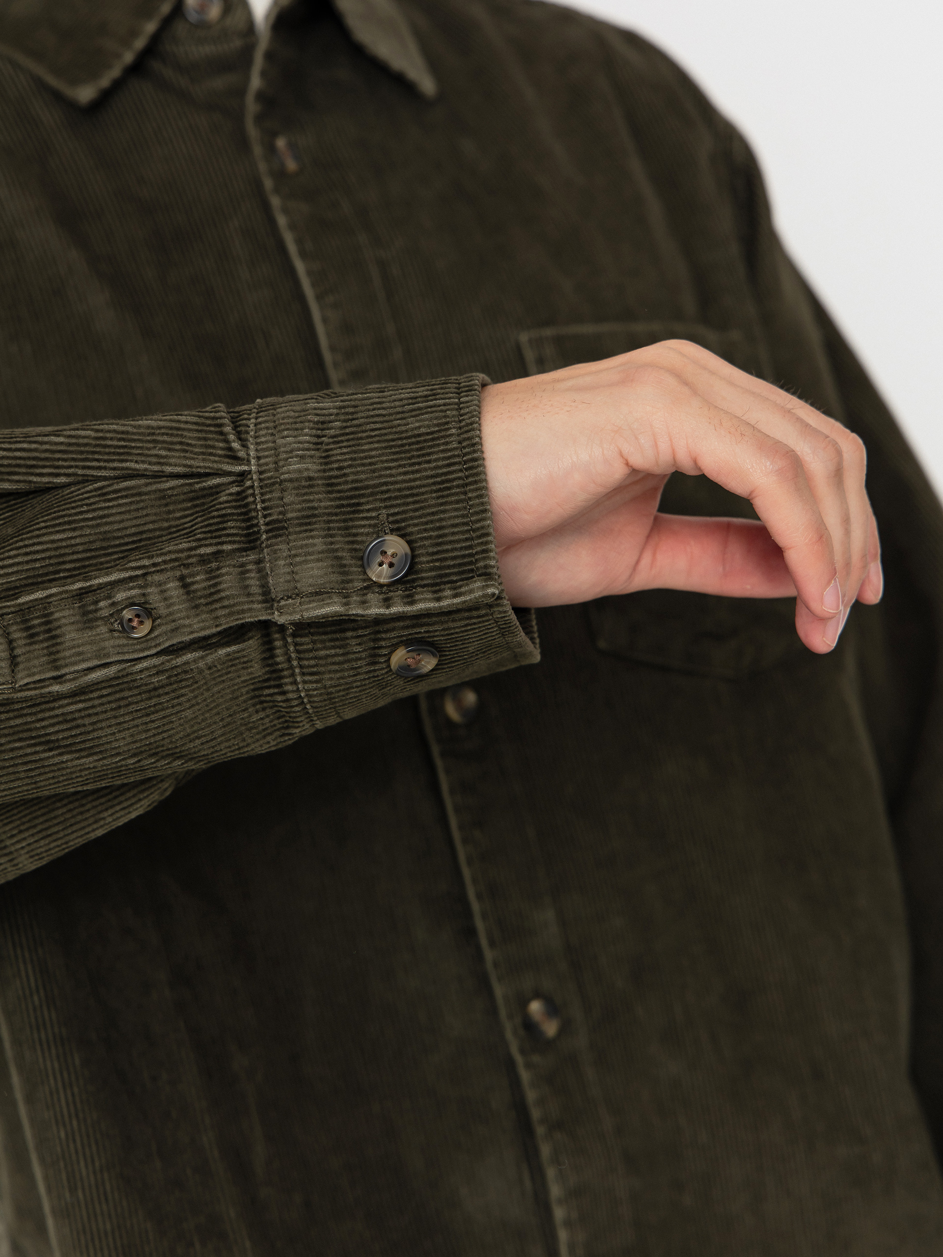 OBEY Buckley Corduroy Woven Ing (black olive faded wash)