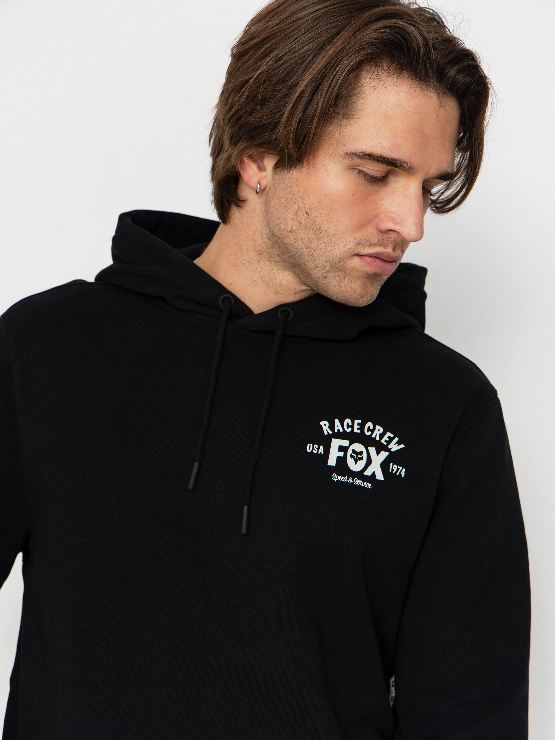 Fox Slogan HD Kapucnis pulóver (black)