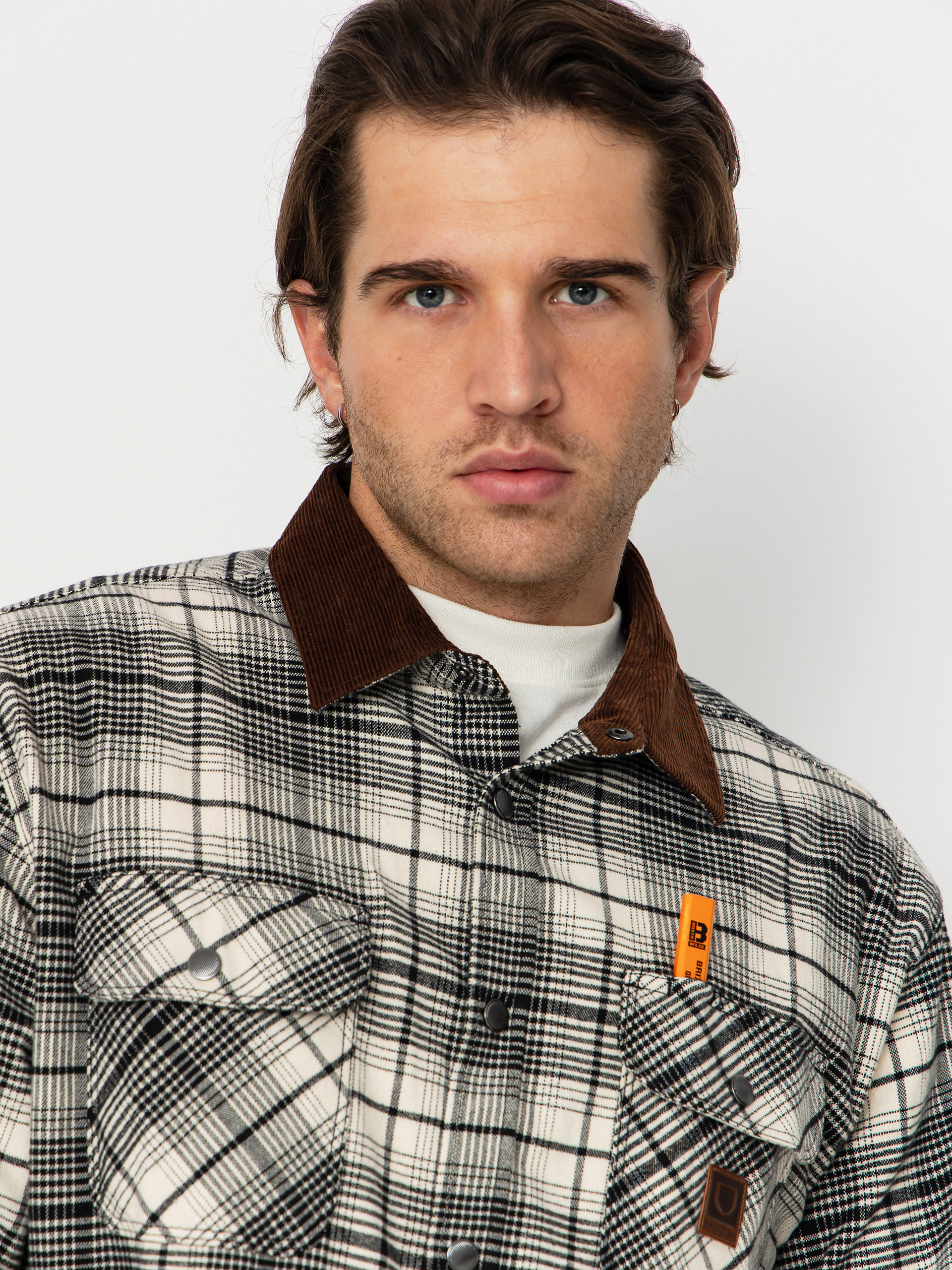 Ing Brixton Builders Bowery Perf Flannel (off white/black)