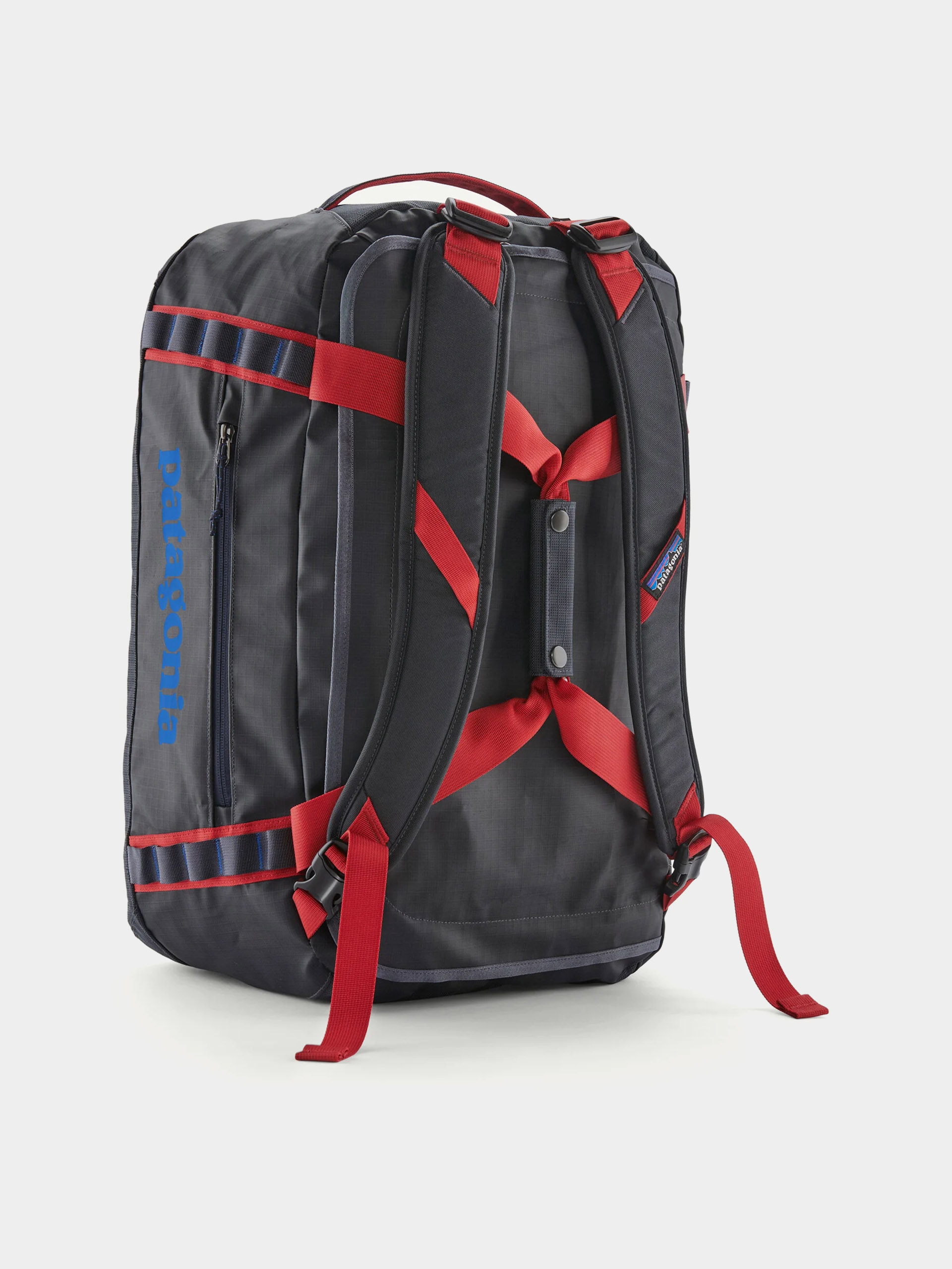 Táska Patagonia Black Hole Duffel 40L (smolder blue w/amanita red)