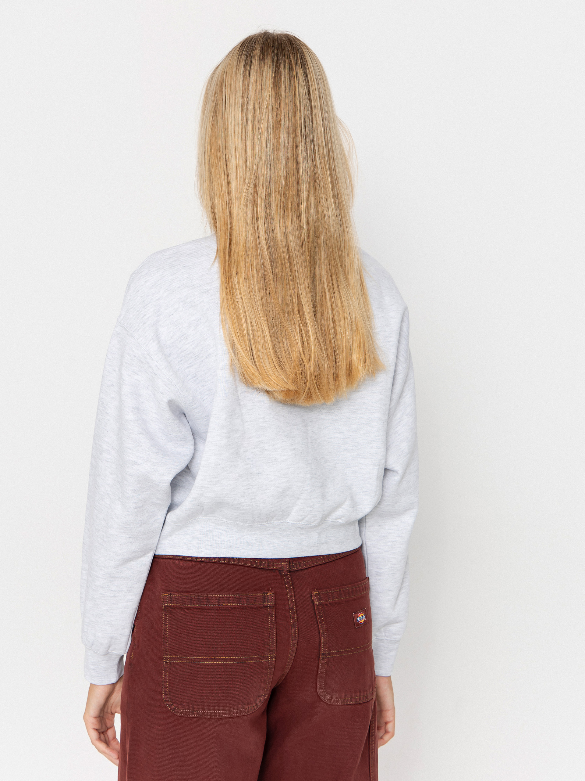 Pulóver OBEY Blocks Cropped Crew Wmn (ash grey)