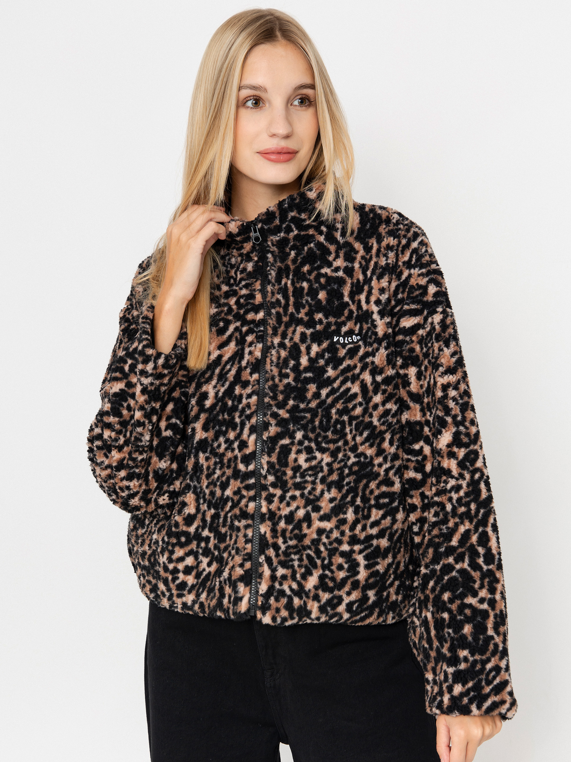 Pulóver Volcom Wylding Out Sherpa Wmn (animal print)