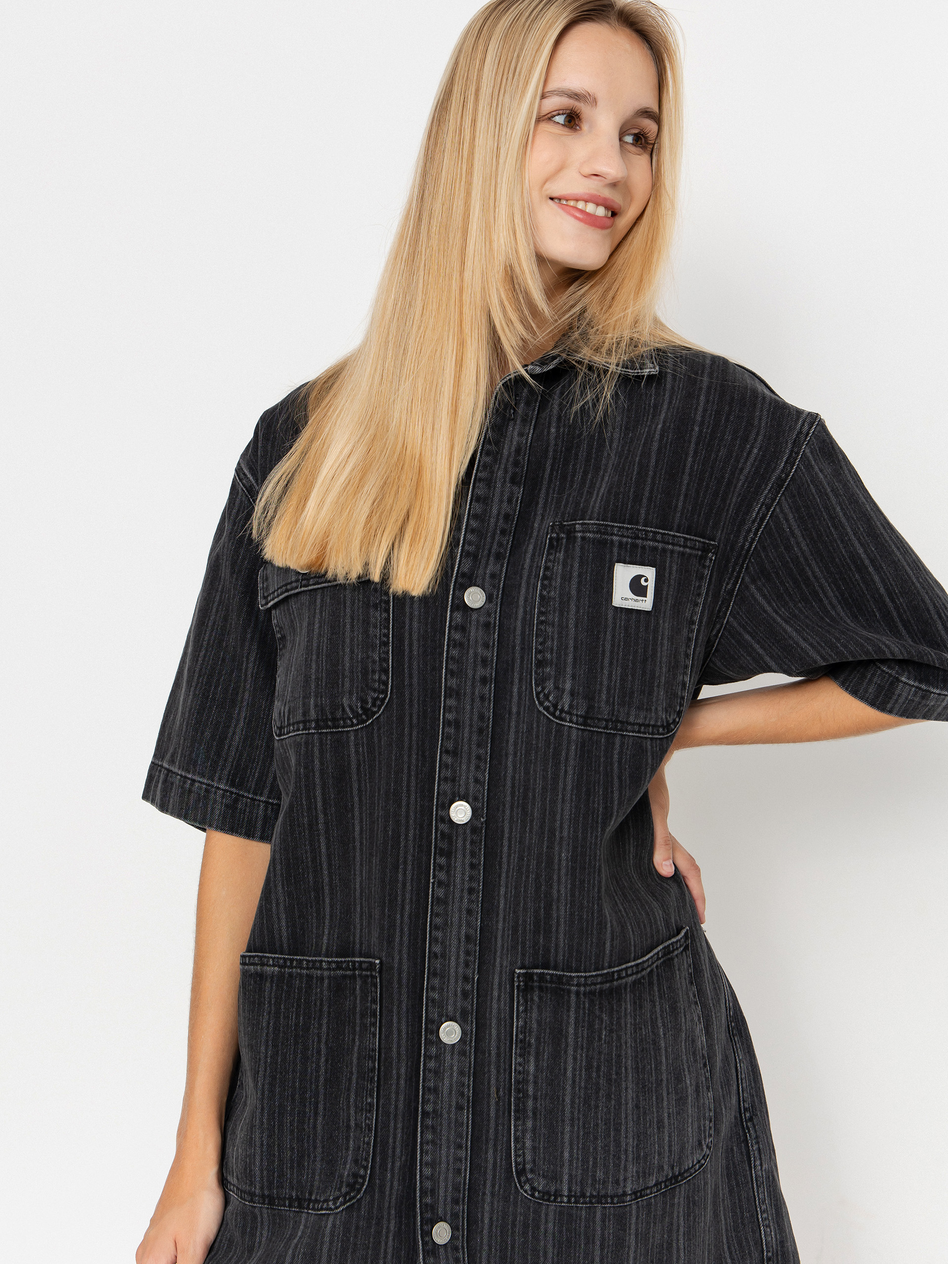 Carhartt WIP Rylan Dress Wmn Ruha (rylan stripe/black/stone washed)