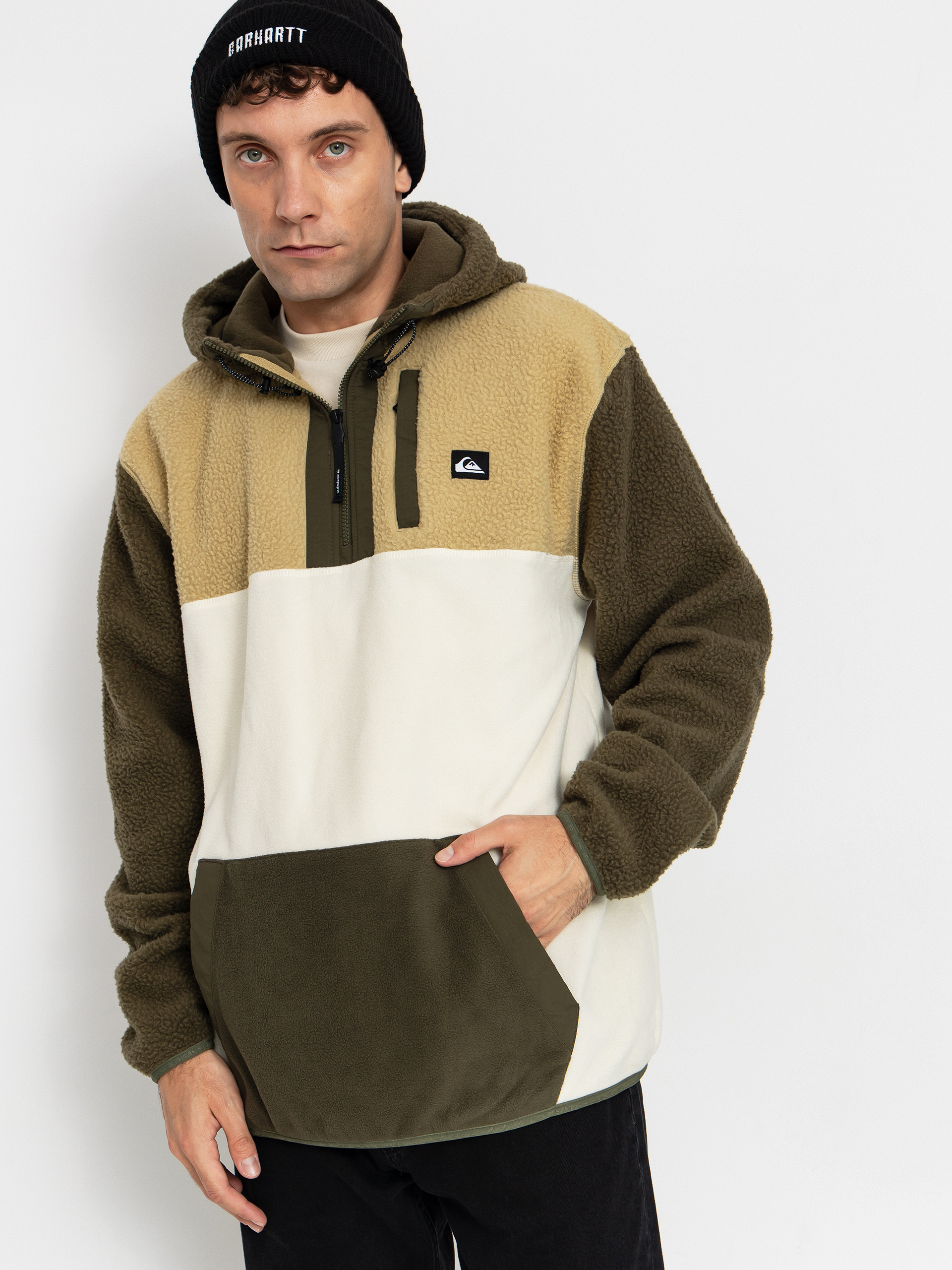 Polár pulóver Quiksilver Ocean View Mix Up Hoody (grape leaf)