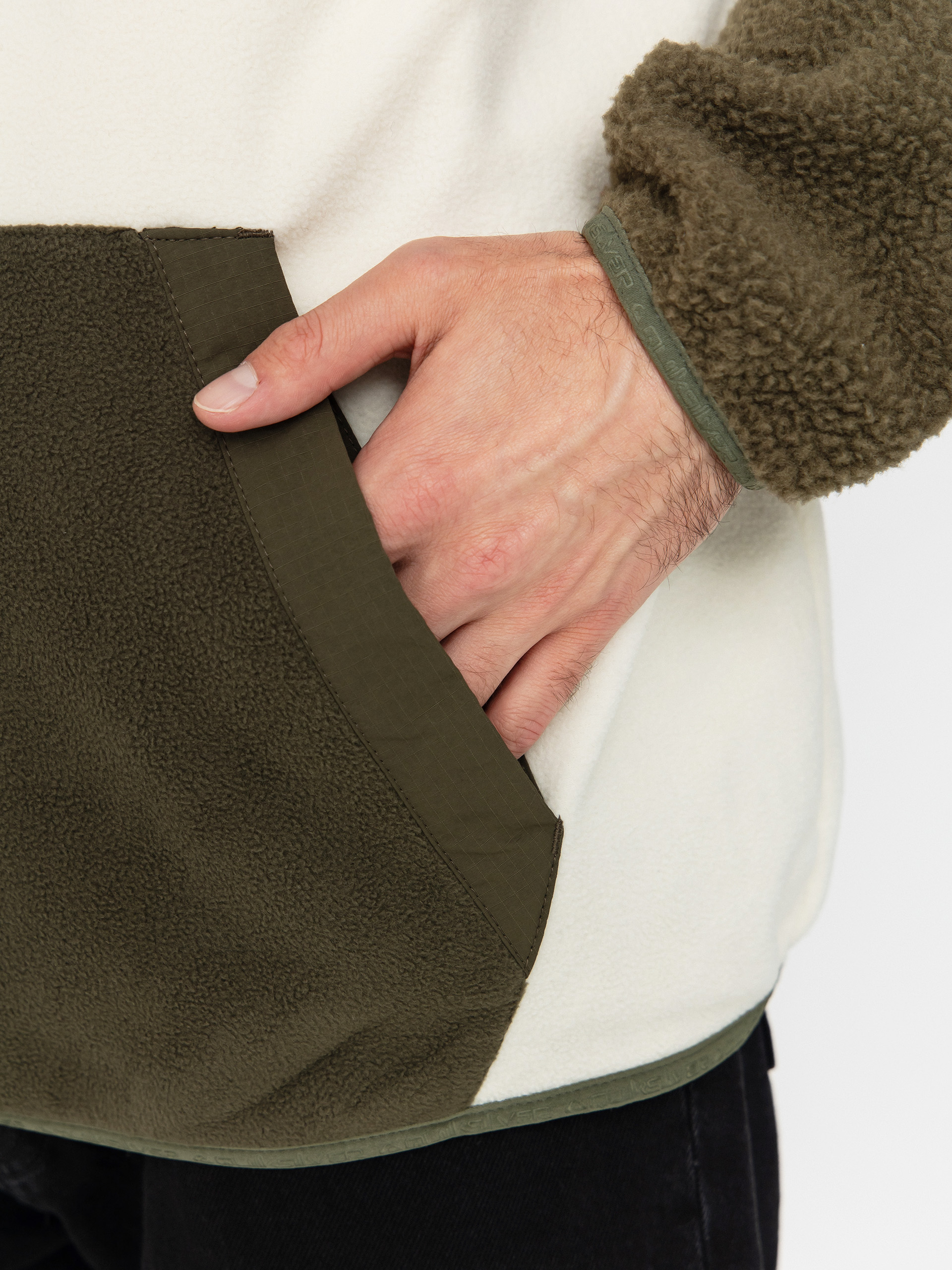 Férfi Polár pulóver Quiksilver Ocean View Mix Up Hoody (grape leaf)