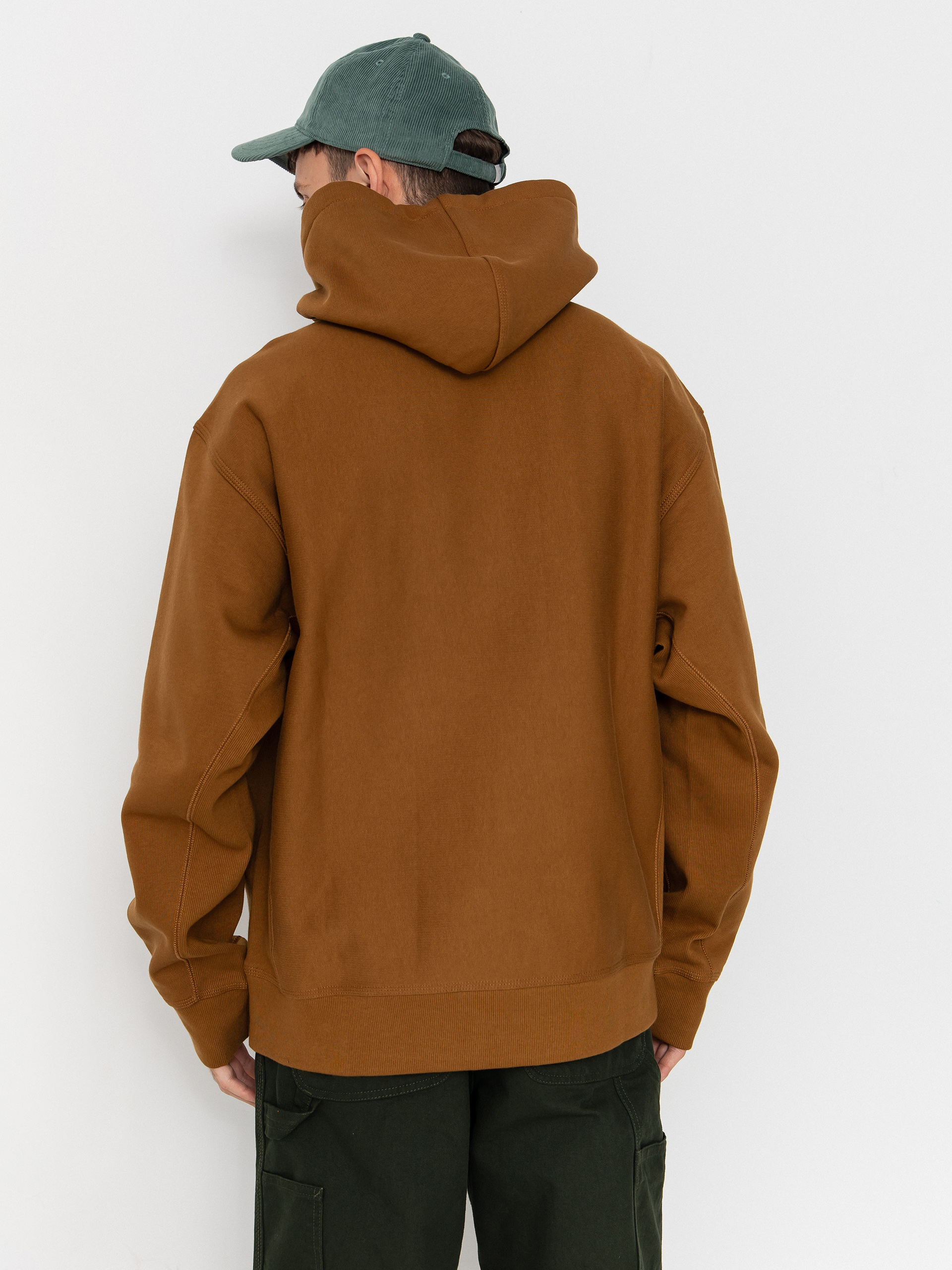 Kapucnis pulóver Carhartt WIP American Script HD (hamilton brown)