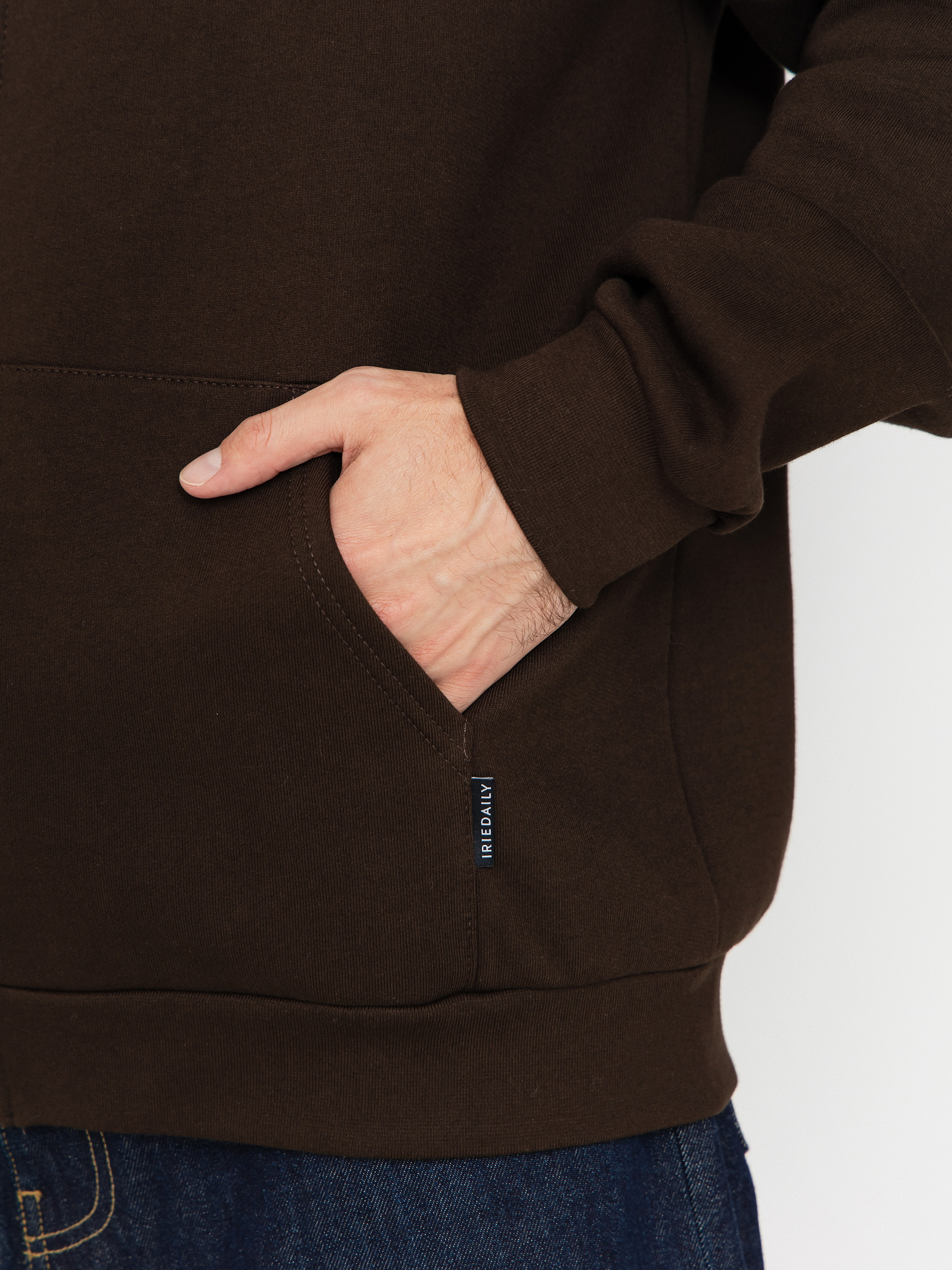 Kapucnis pulóver Iriedaily Mini Flag 2 ZHD (dark coffee)