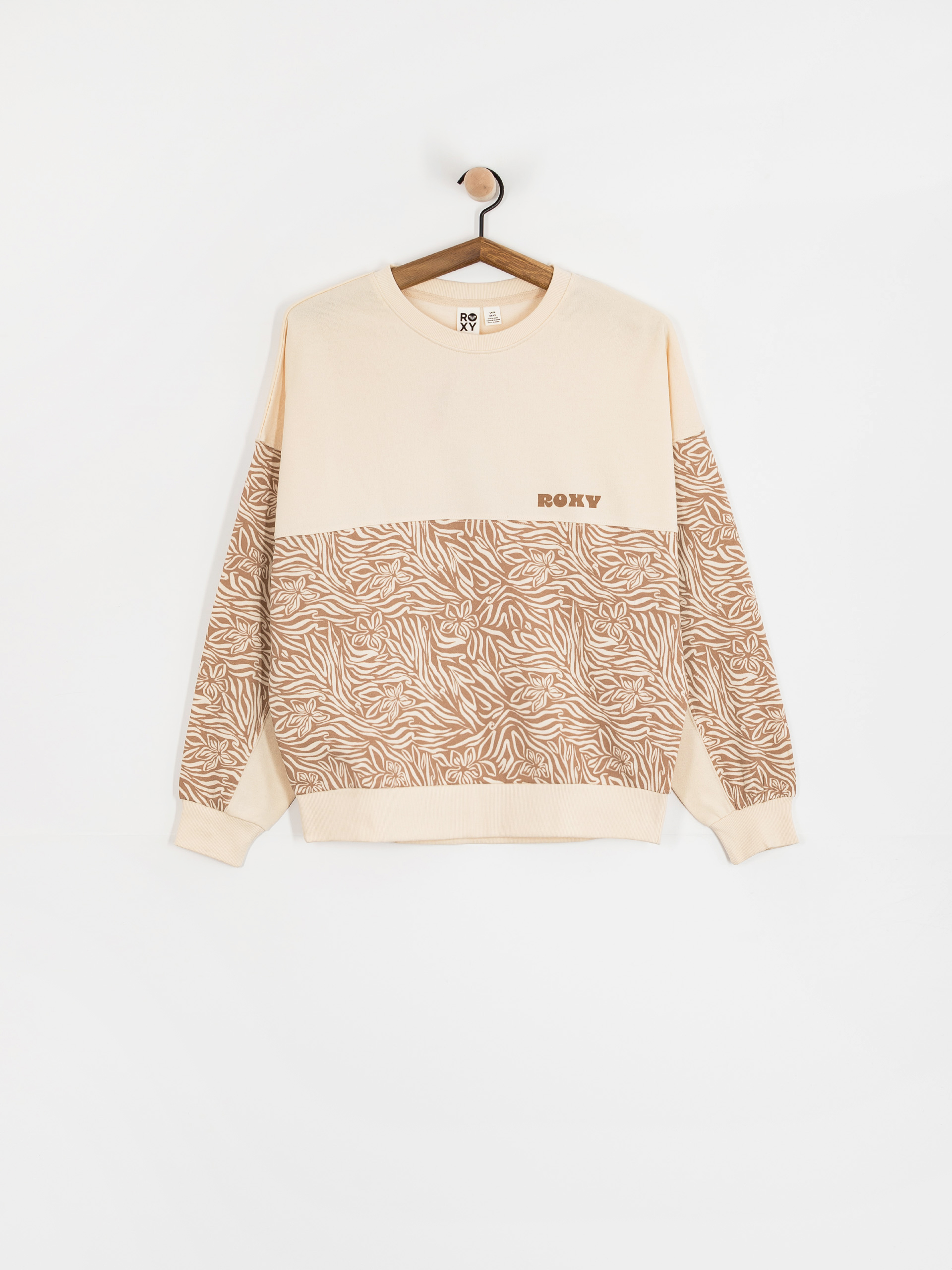 Roxy Gone Wild Block Wmn Pulóver (parchment animal floral)