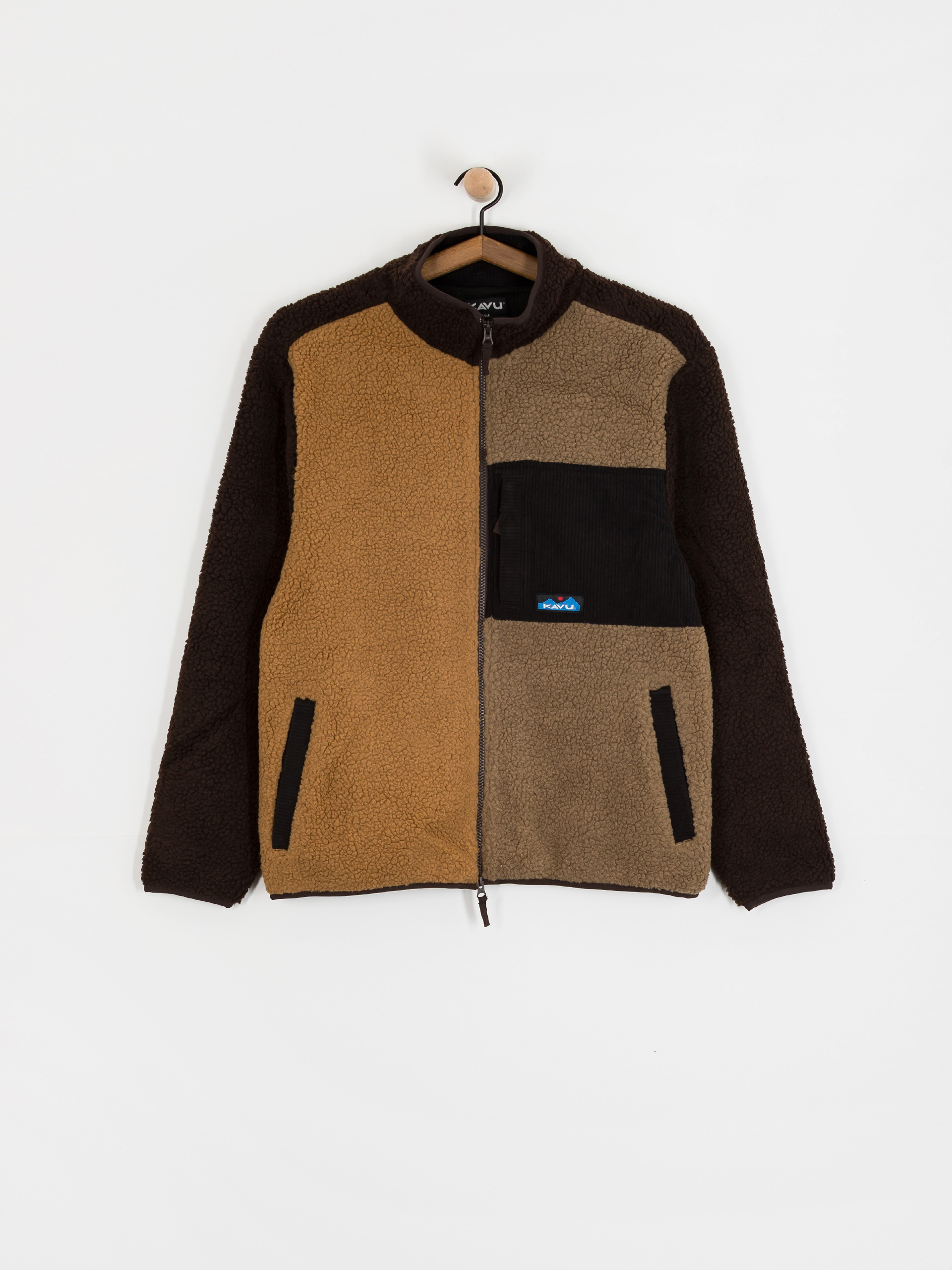 Férfi Kavu Wayside Polár pulóver (wild wood block)