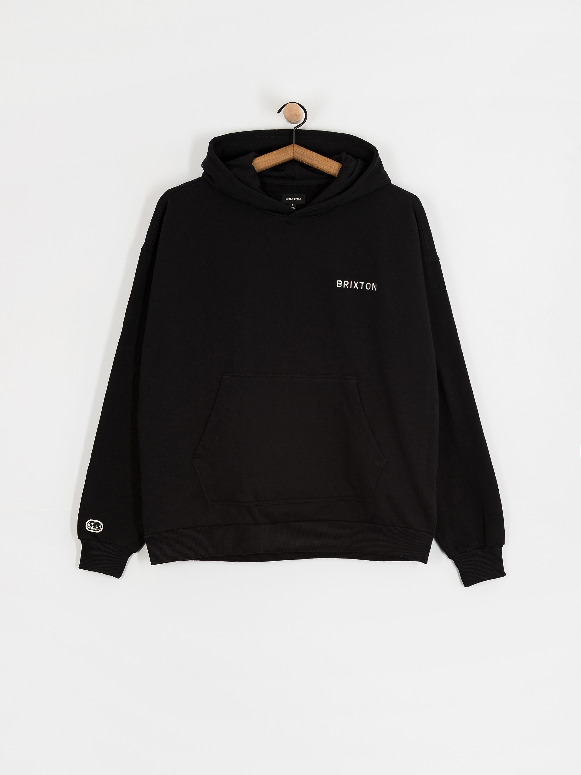 Brixton Embroidered Heavy Weight HD Kapucnis pulóver (black)