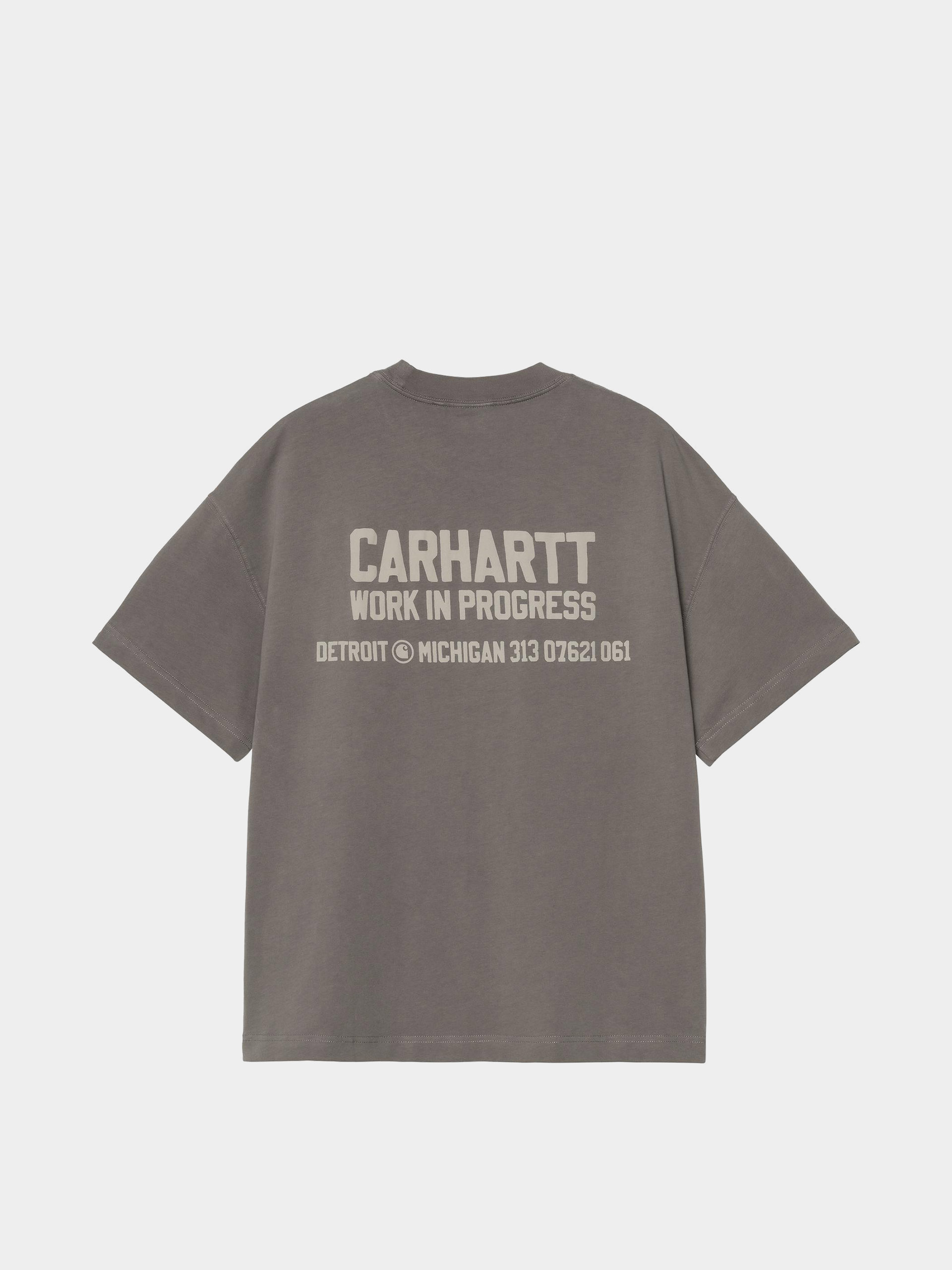 Póló Carhartt WIP Distance (graphite/stone dyed)