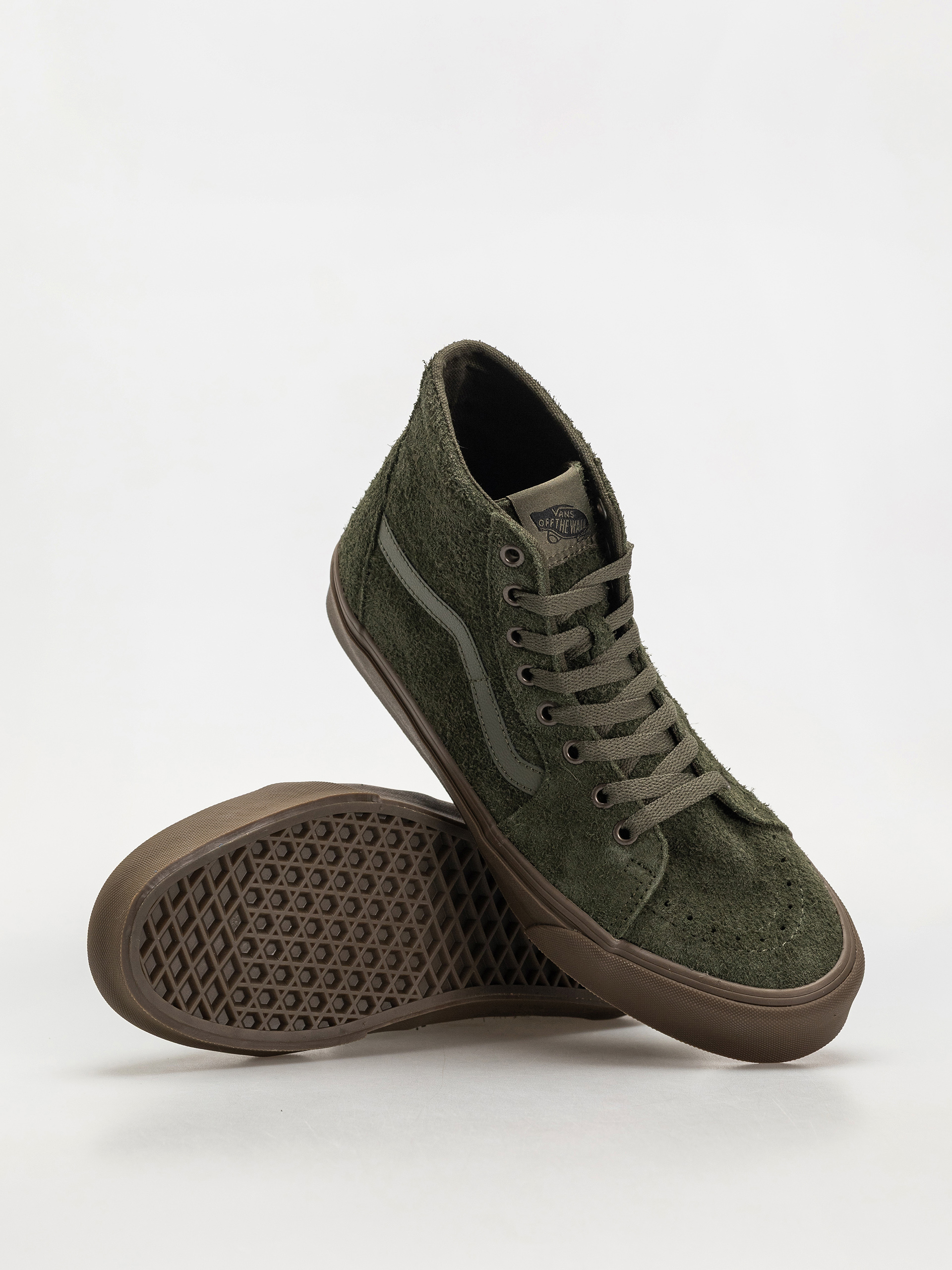 Vans Sk8 Hi Tapered Cipők (hairy suede olive/gum)