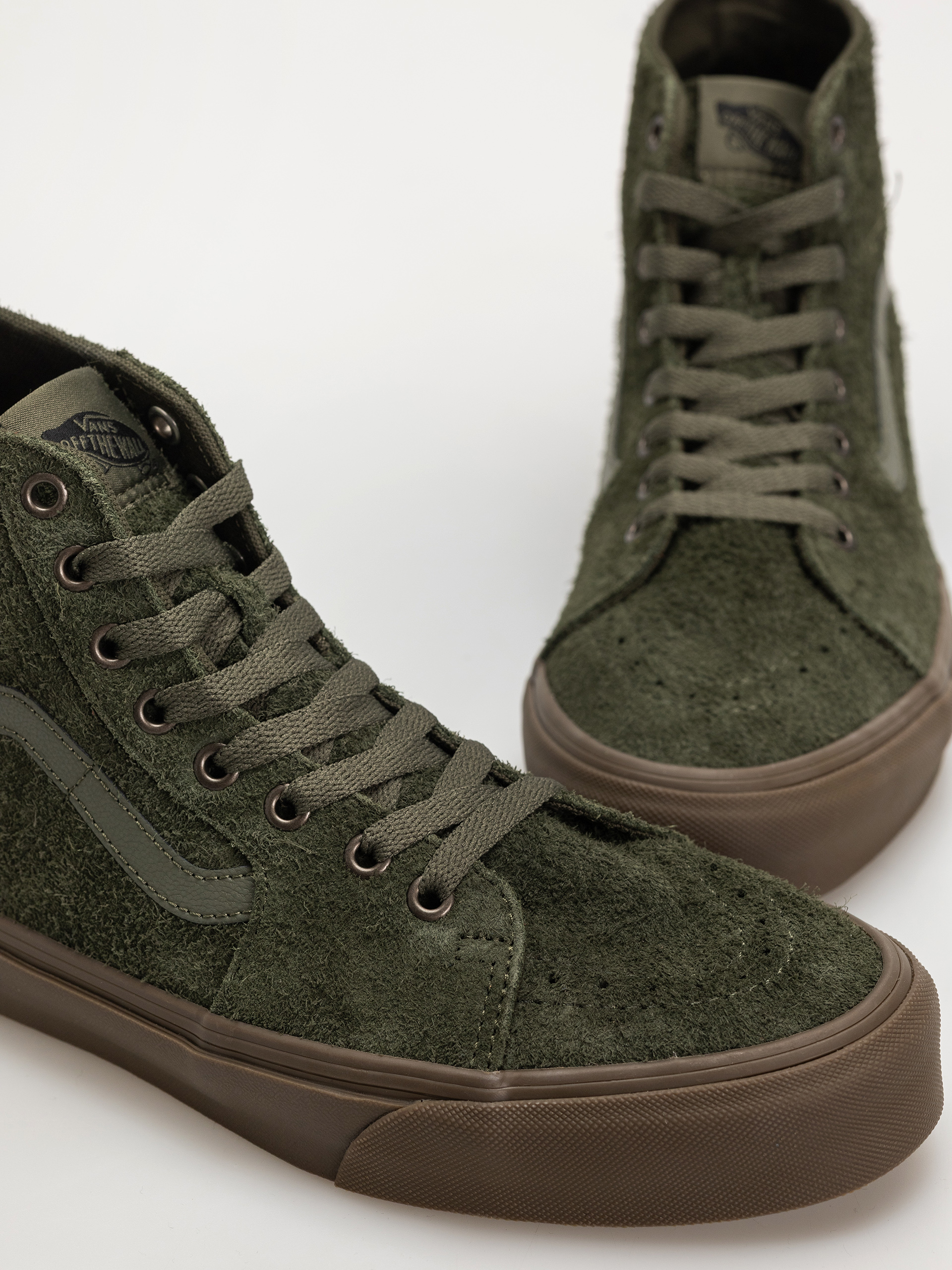 Vans Sk8 Hi Tapered Cipők (hairy suede olive/gum)