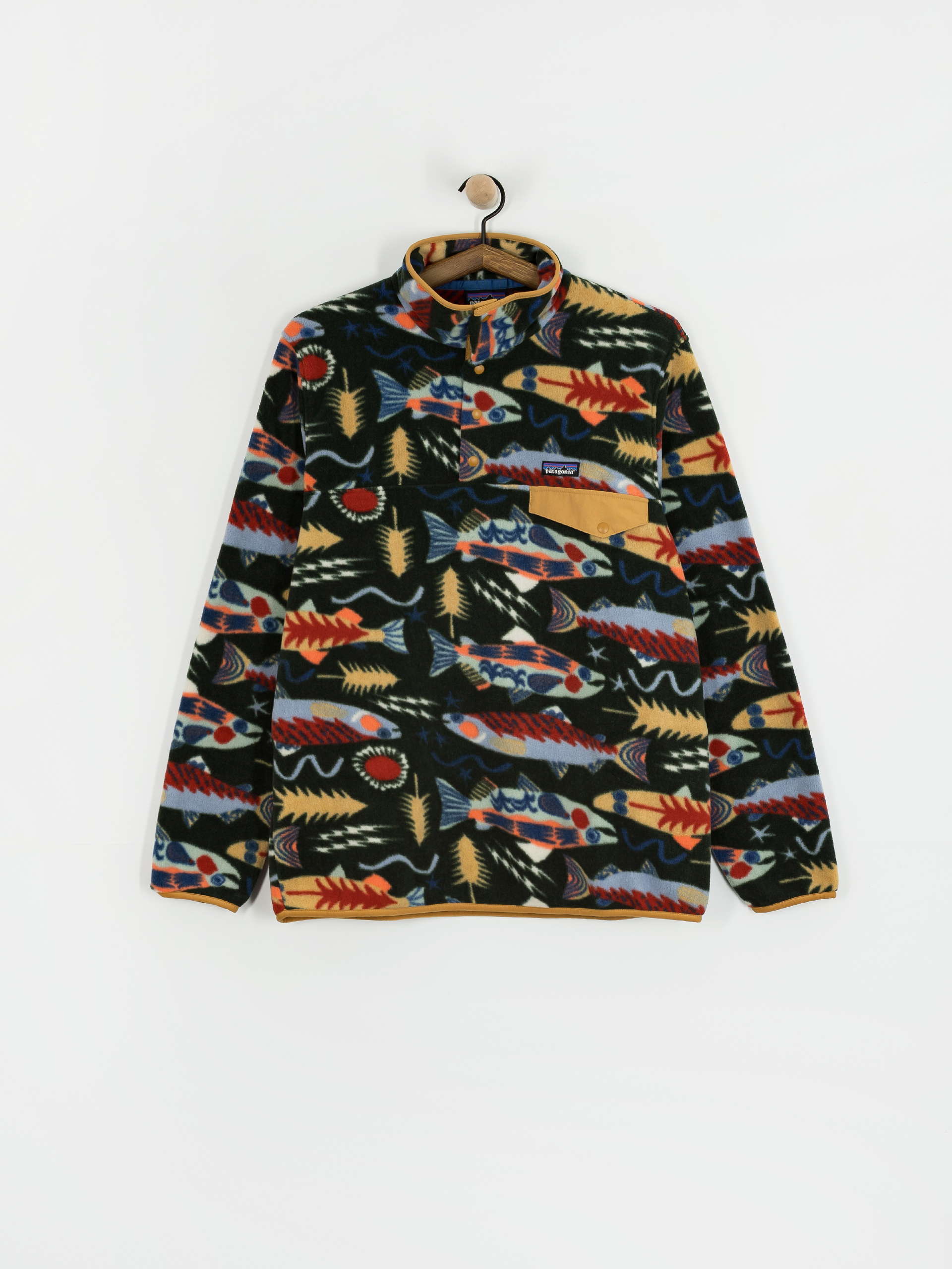 Férfi Polár pulóver Patagonia LW Synch Snap T (salmon energy old growth green)