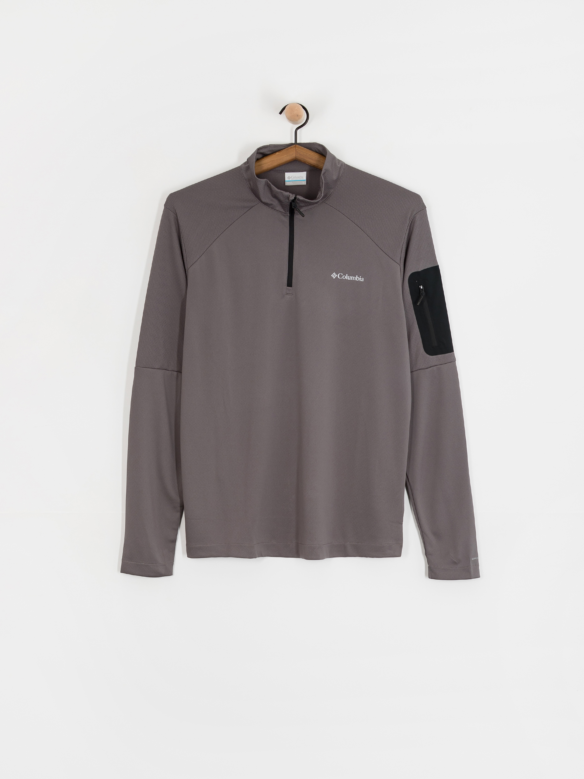 Polu00e1r pulu00f3ver Columbia Tech Knit 1/4 Zip (city grey/blac)