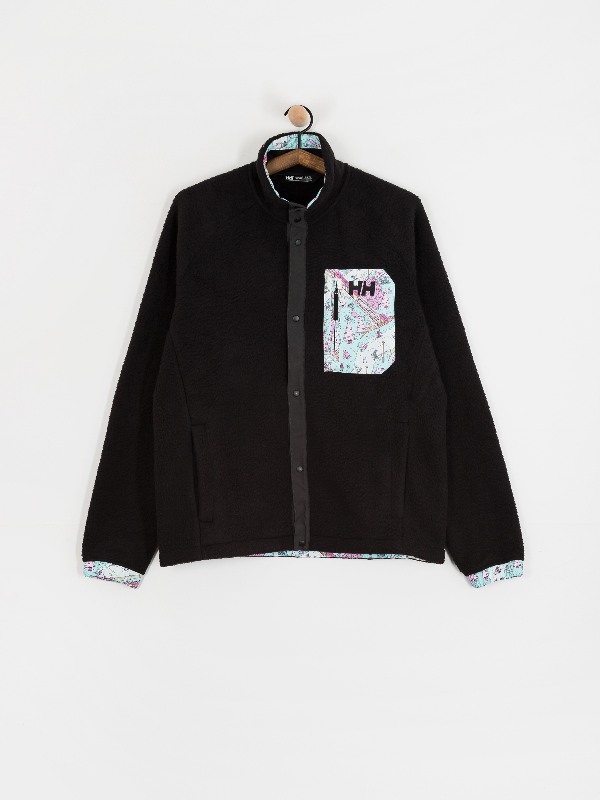 Férfi Polár pulóver Helly Hansen Panorama Pile Snap (black oslo aop)