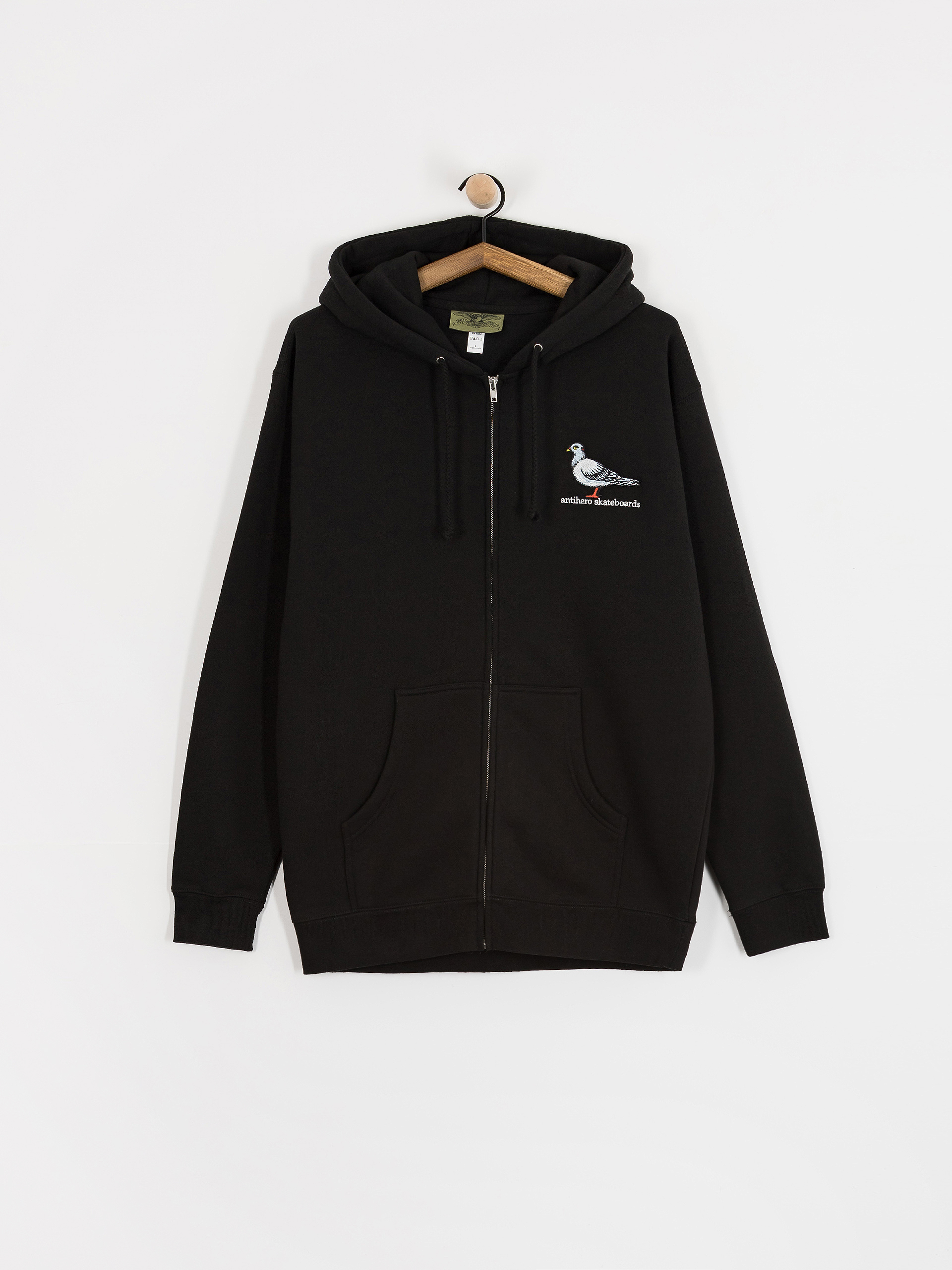 Antihero Lil Pigeon Emb ZHD Kapucnis pulóver (black w/multi color embroidery)