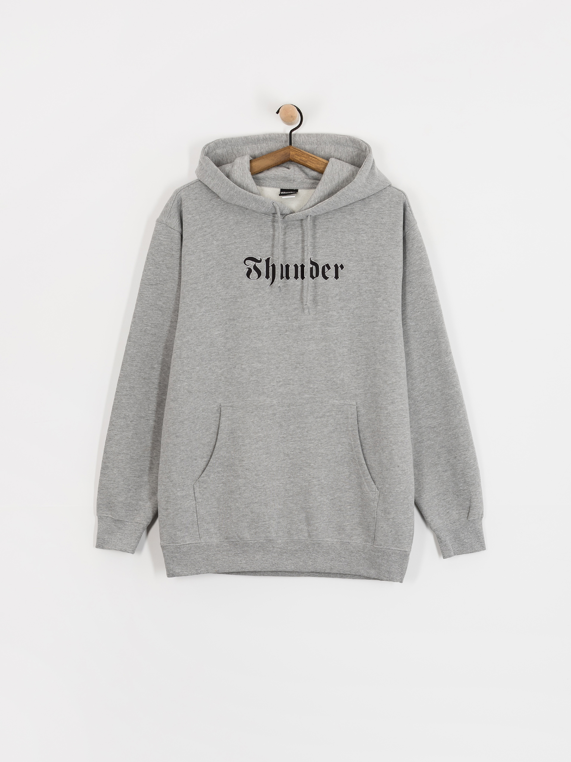 Thunder Script Pulóver (heather grey w/black embroidery)