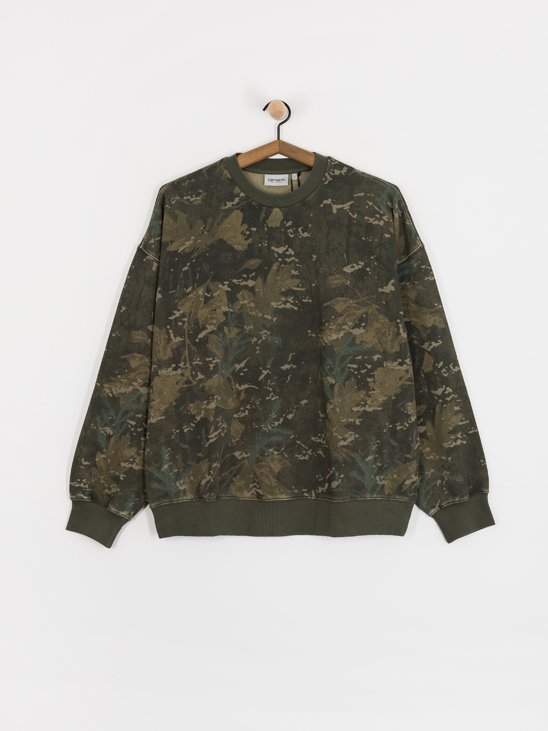 Carhartt WIP Benton Pulóver (camo combi/green/garment dyed)