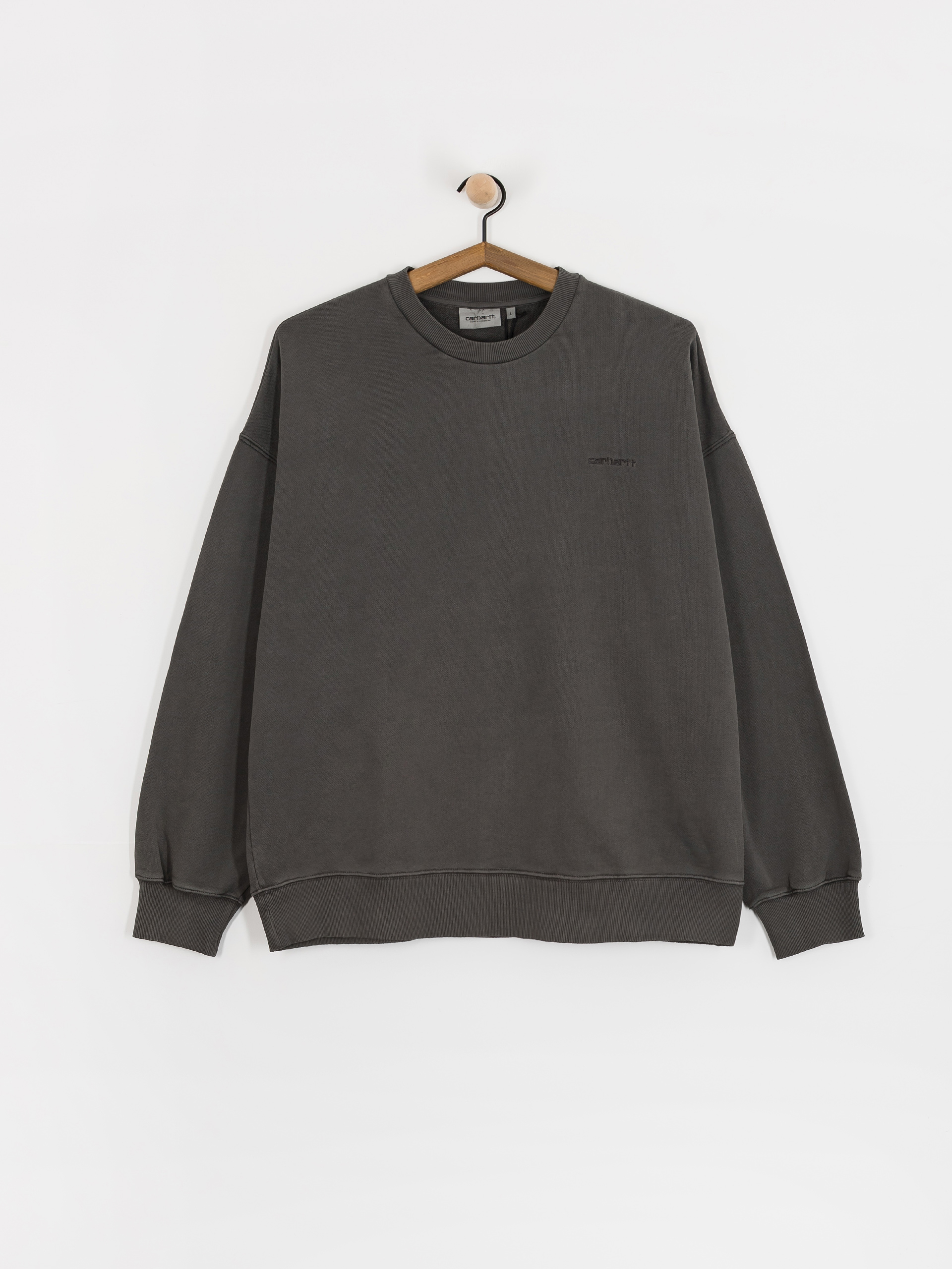 Carhartt WIP Benton Pulu00f3ver (graphite/garment dyed)