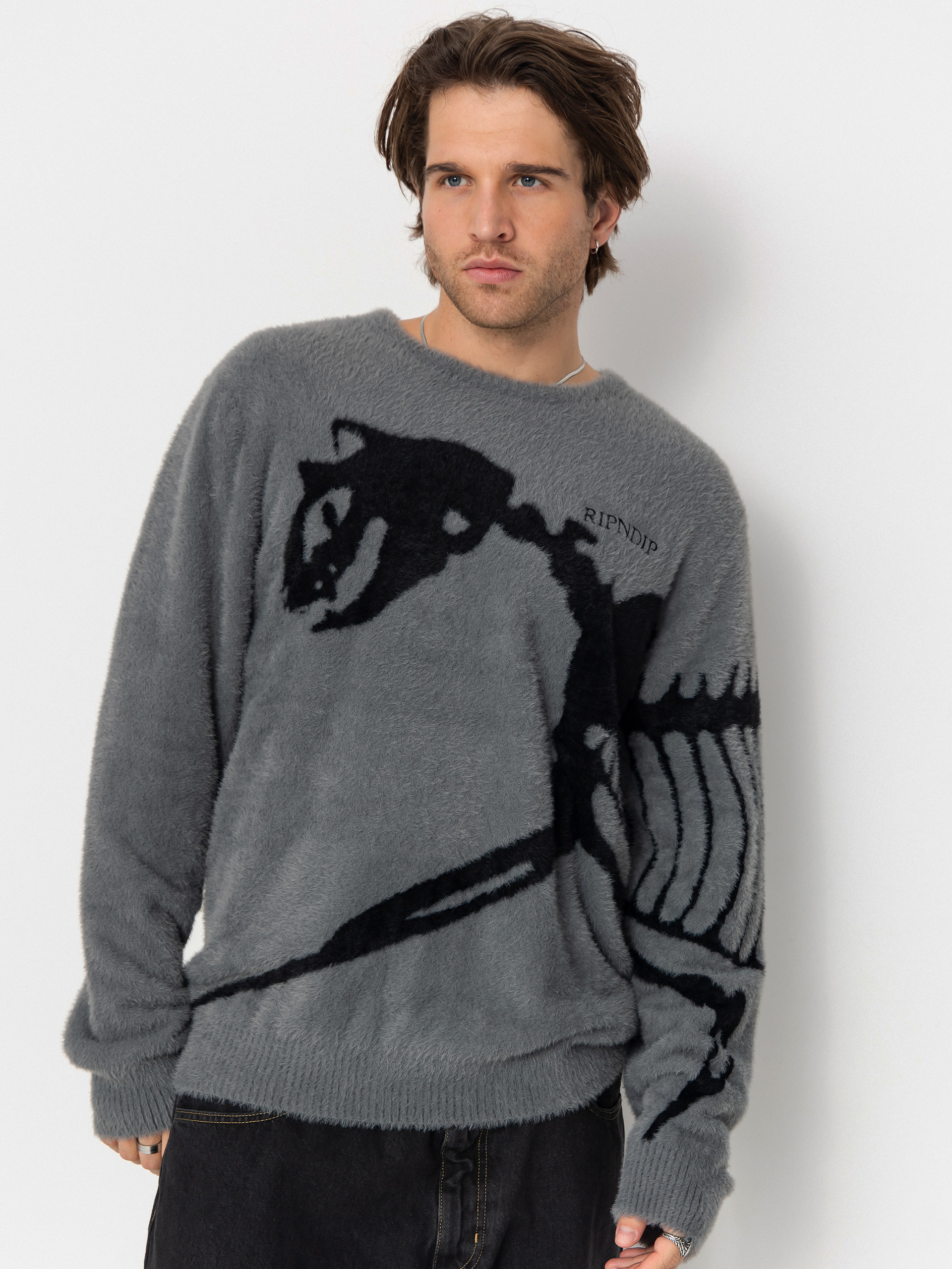 RipNDip Fossil Mohair Knit Pulóver (charcoal)