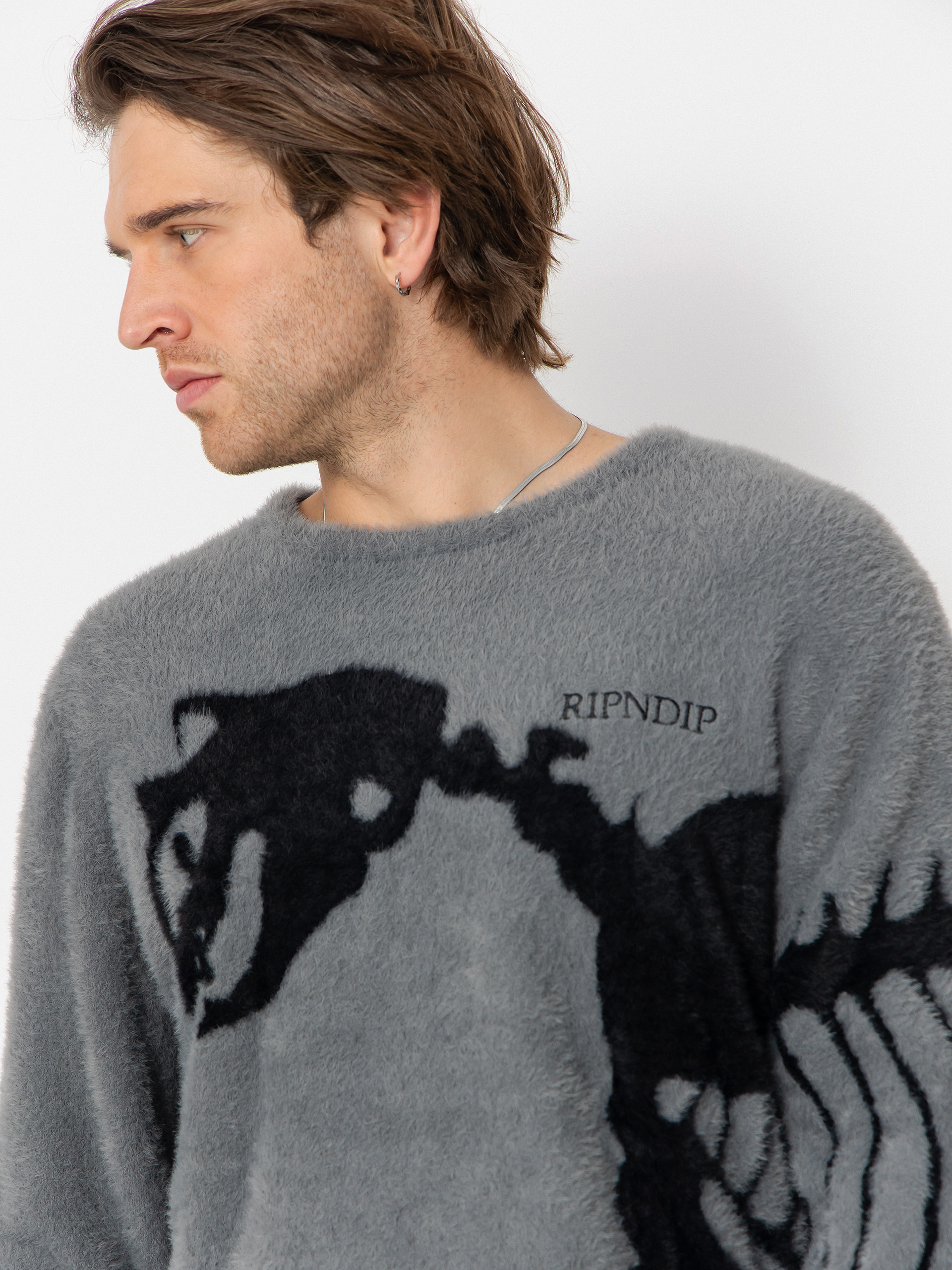 RipNDip Fossil Mohair Knit Pulóver (charcoal)