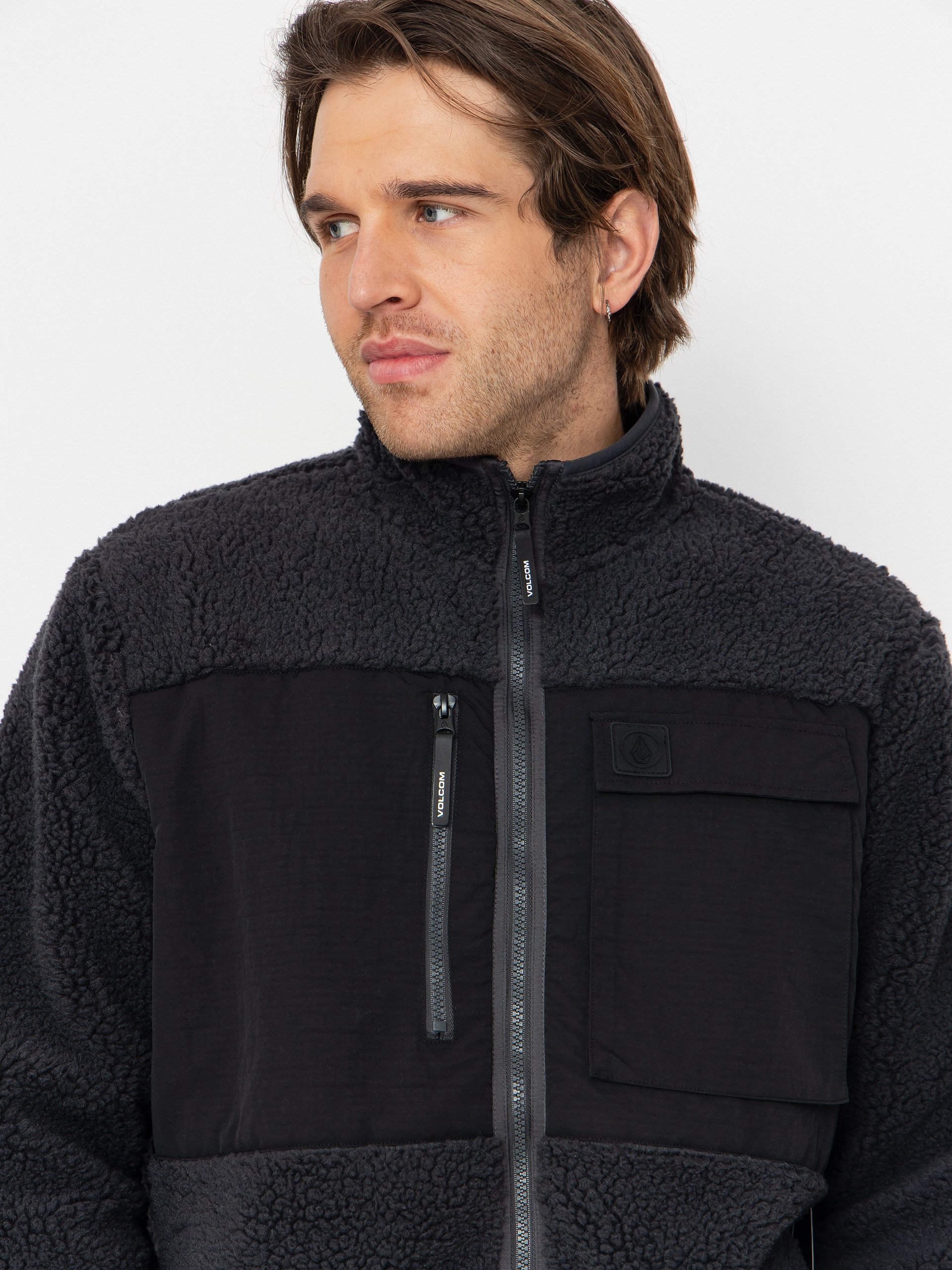 Kapucnis pulóver Volcom Storm Stone ZHD (asphalt black)