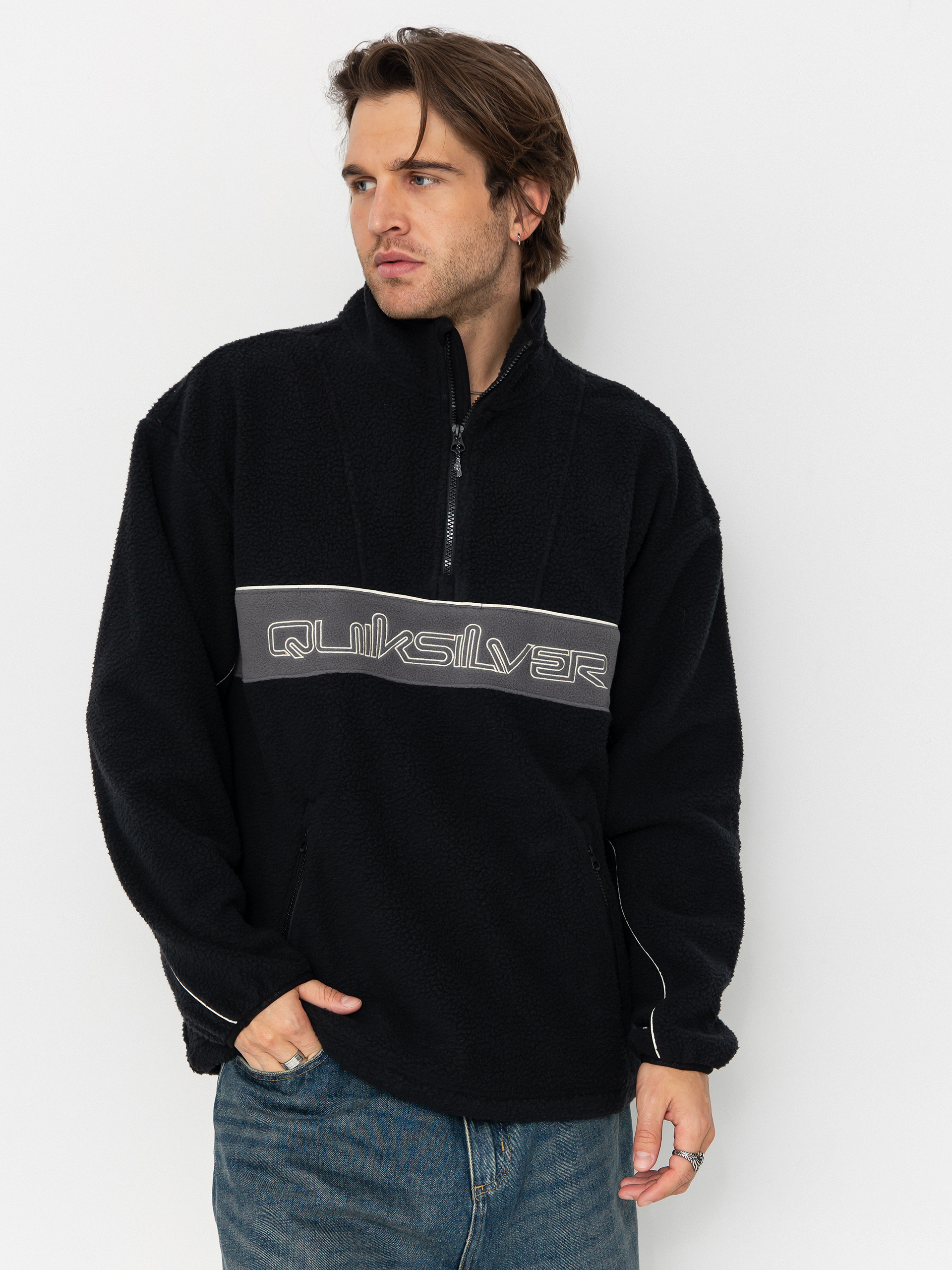 Polár pulóver Quiksilver Omni Sherpa HZ (black)