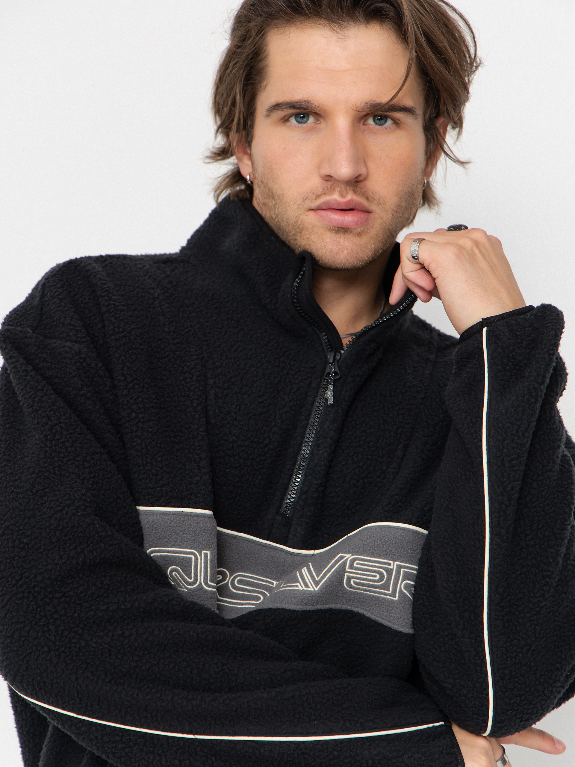 Férfi Polár pulóver Quiksilver Omni Sherpa HZ (black)