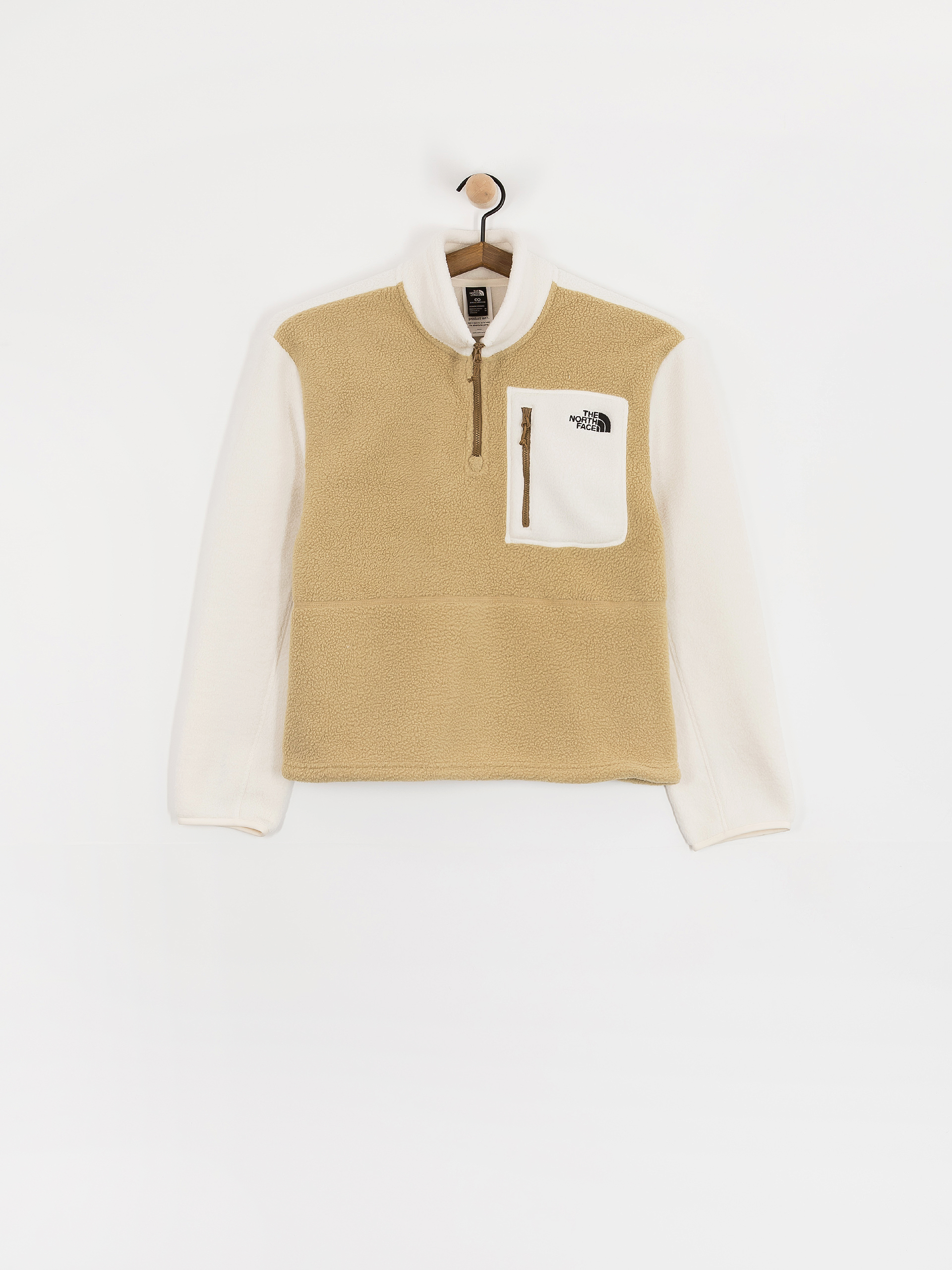 Férfi The North Face Yumiori 1/4 Zip Polár pulóver (khaki stone/white dune/)