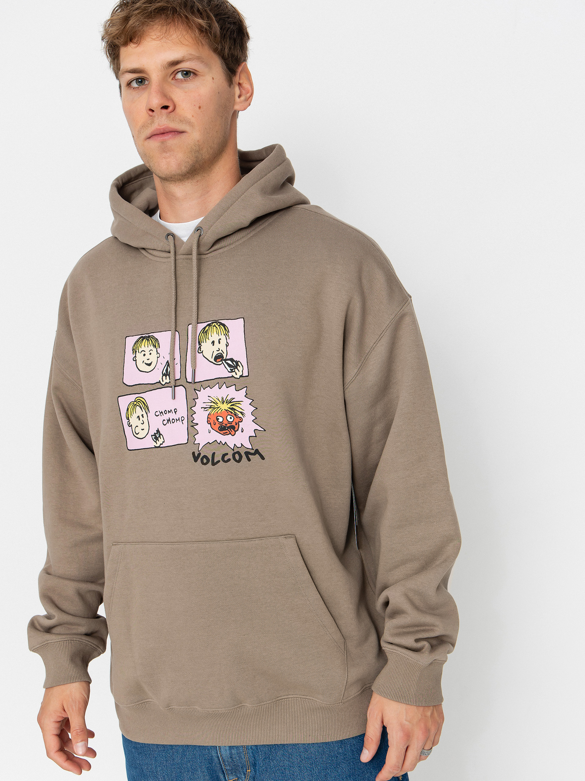 Kapucnis pulóver Volcom Chomp Chomp HD (brindle)