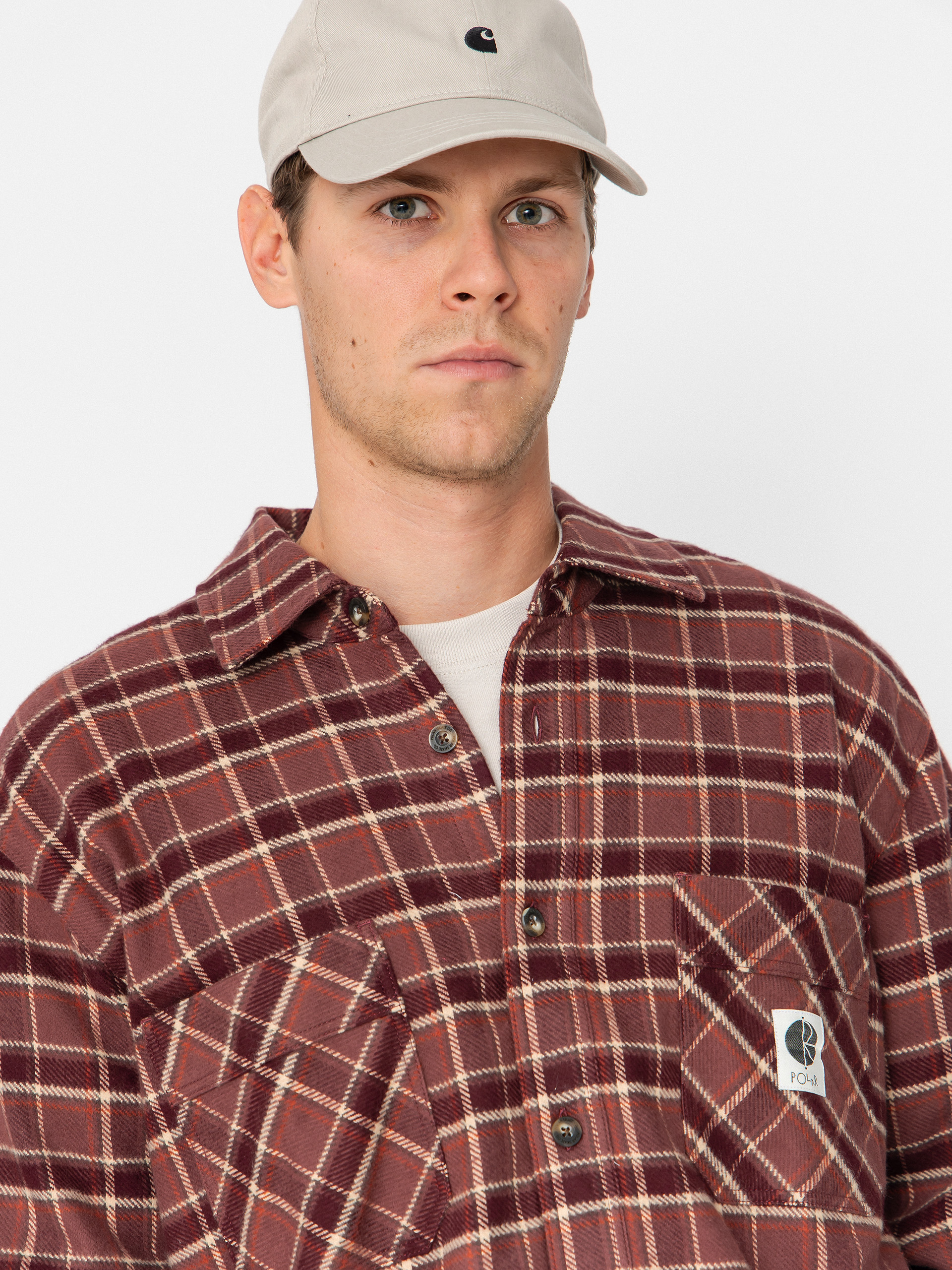 Polar Skate Mike Flannel Ing (oxblood check)