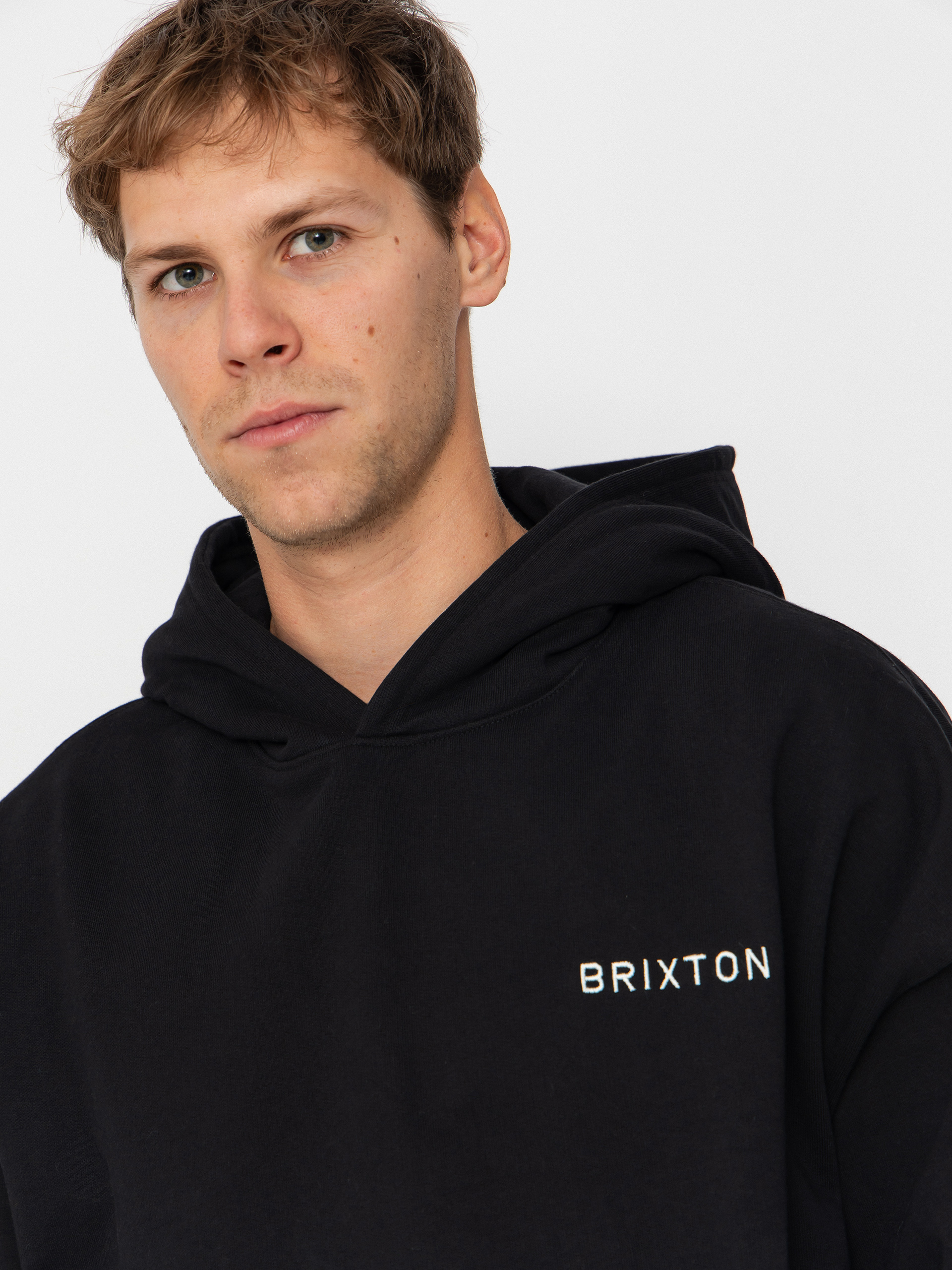 Brixton Embroidered Heavy Weight HD Kapucnis pulóver (black)
