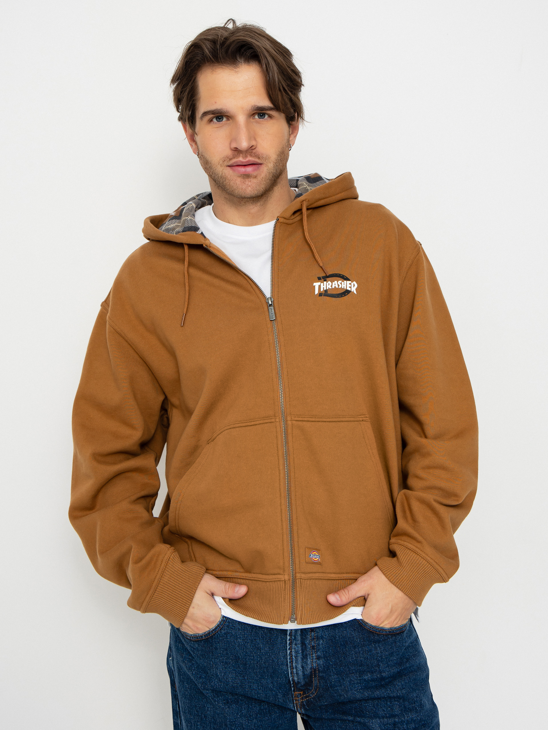 Dickies x Thrasher Through ZHD Kapucnis pulóver (brown duck)
