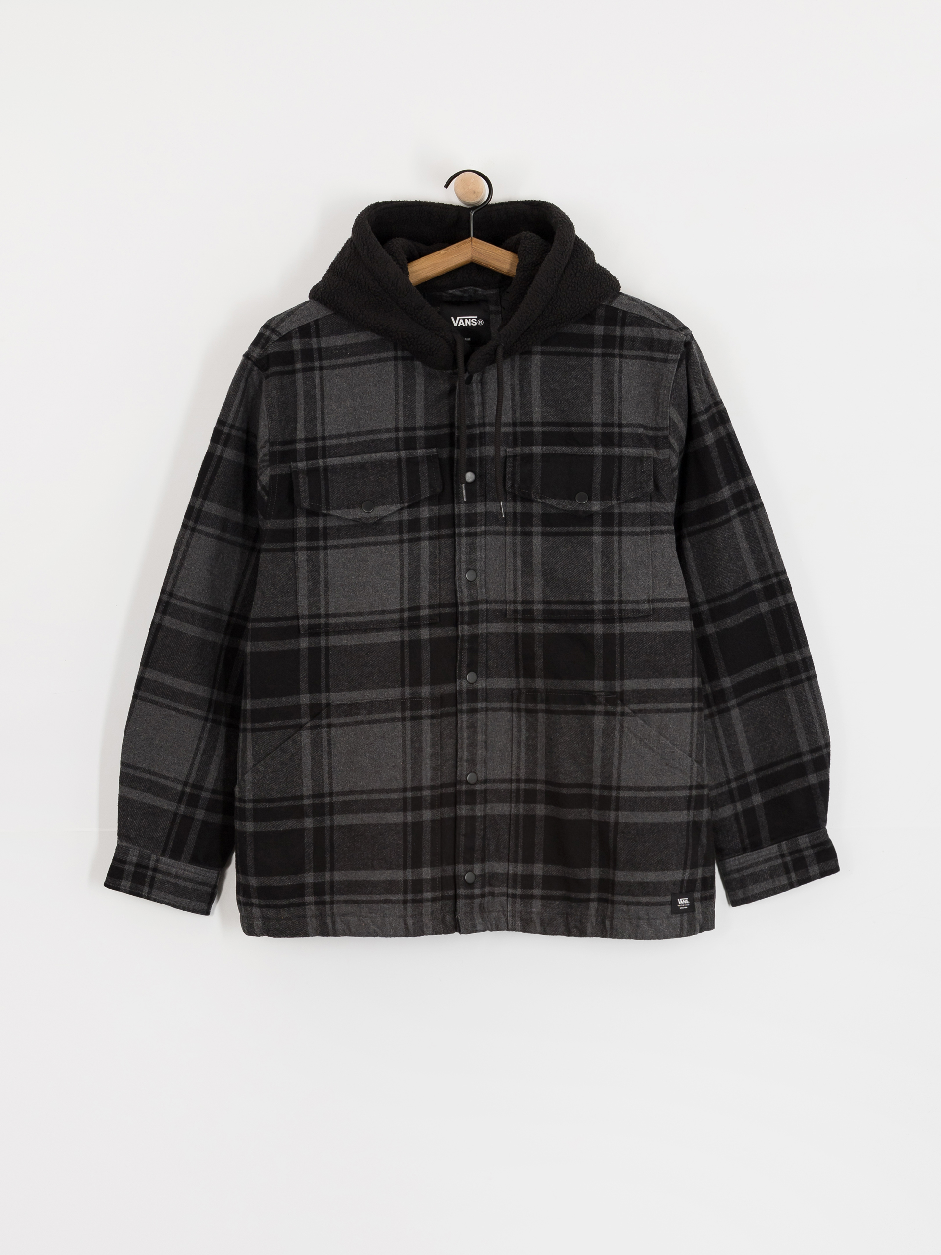 Vans Piedmont Hooded Plaid Shacket Ing (black/asphalt heather)