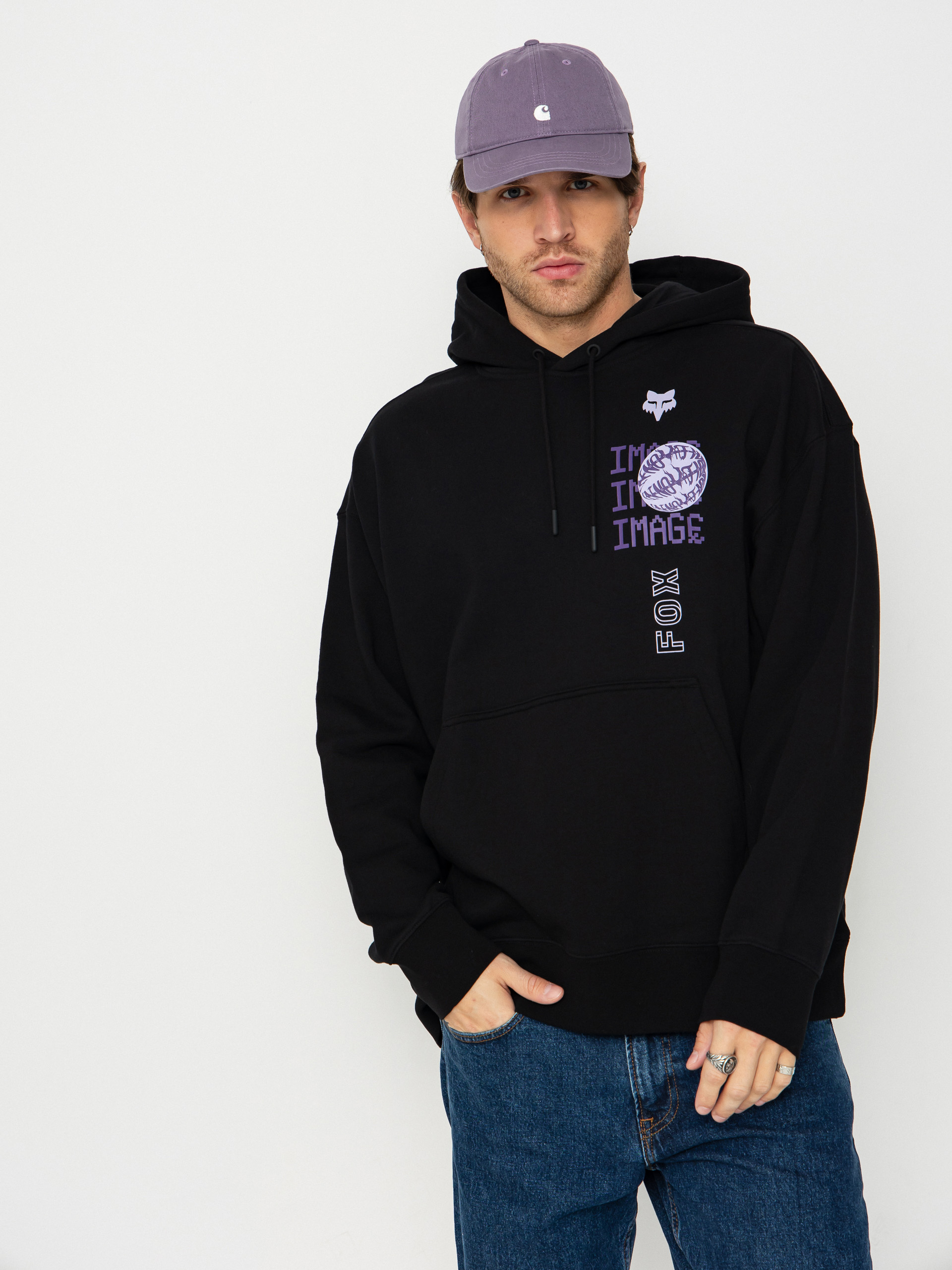 Kapucnis pulóver Fox Image Phantom Oversized HD (black)