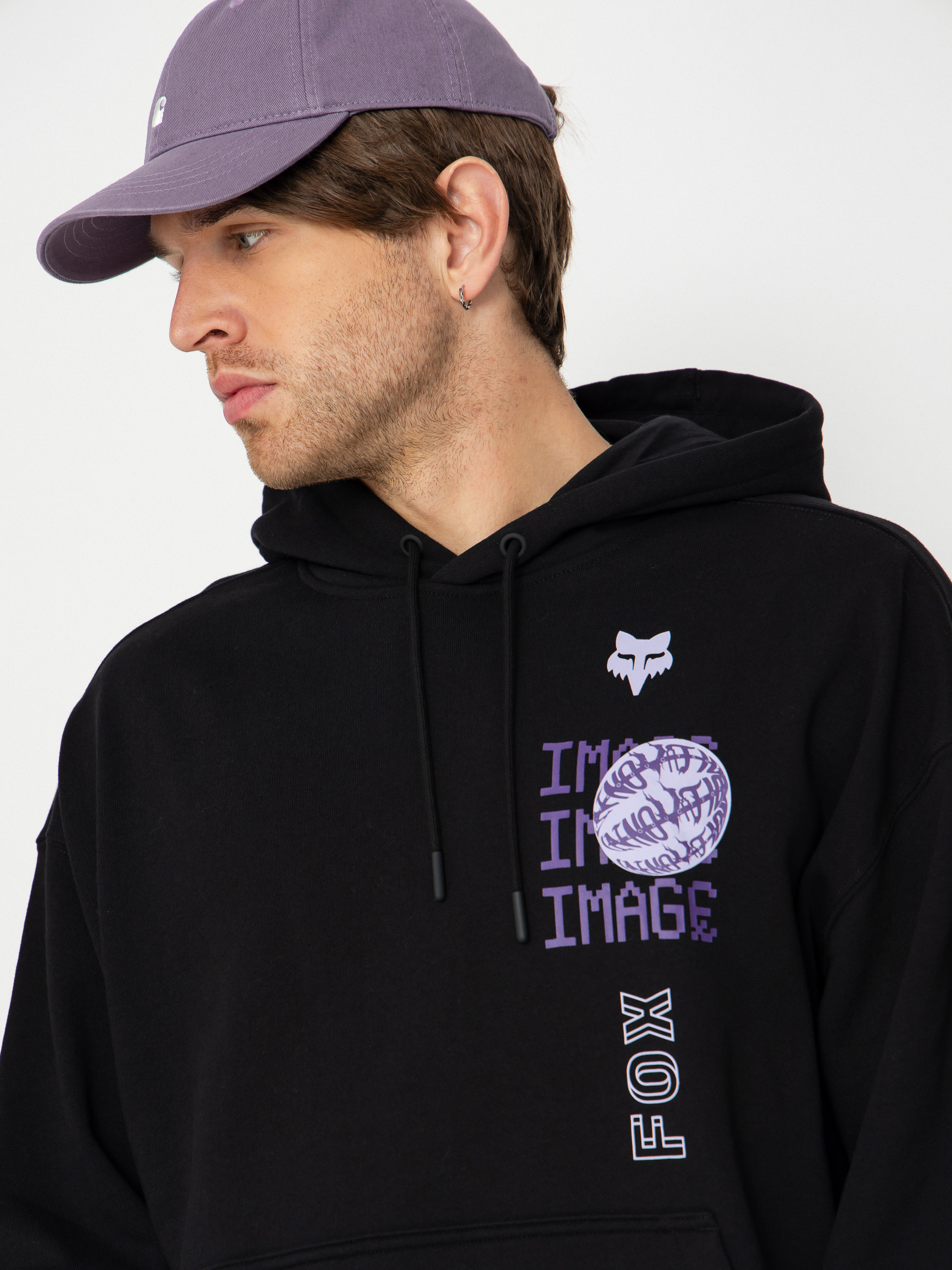 Kapucnis pulóver Fox Image Phantom Oversized HD (black)