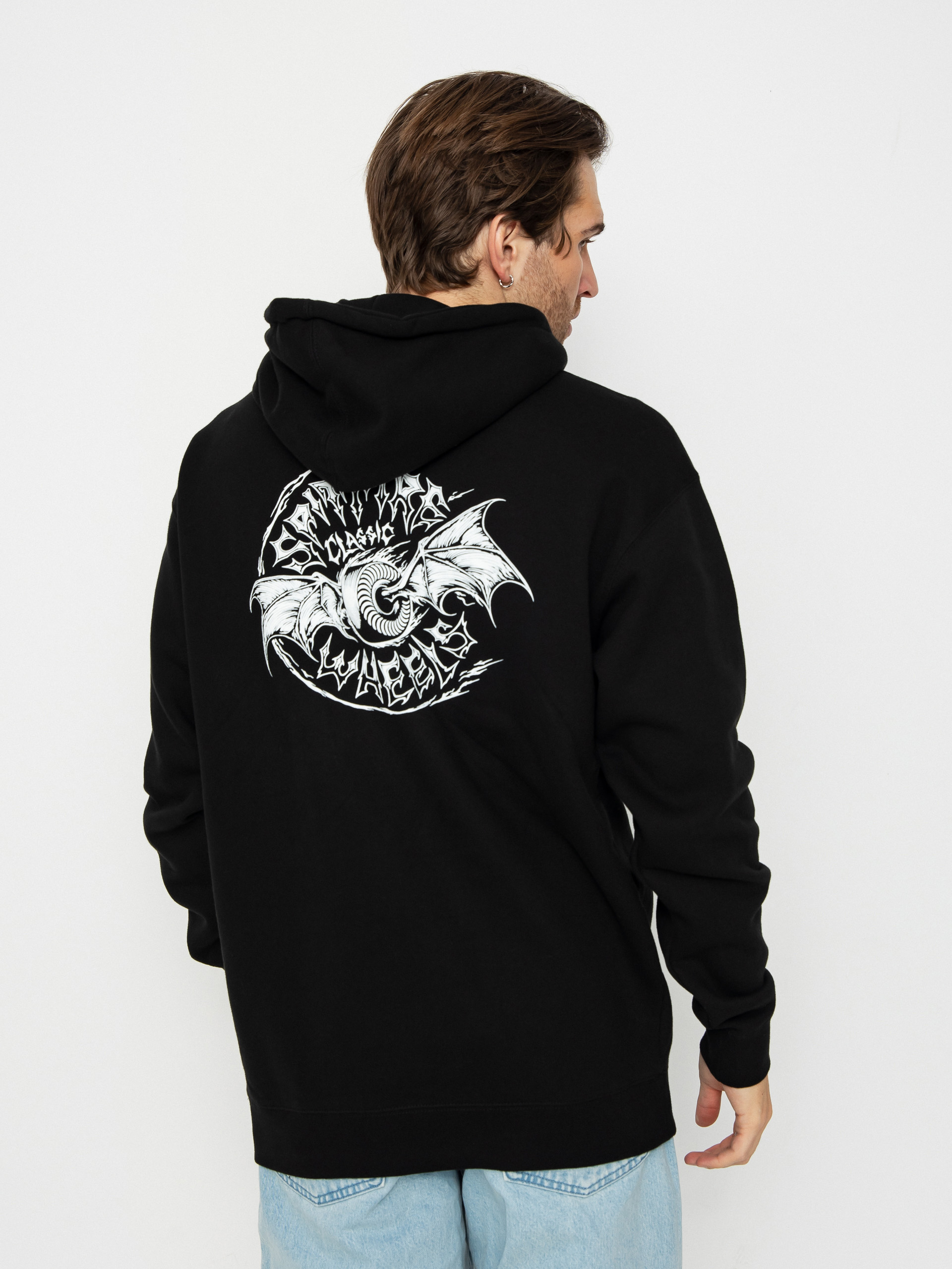 Spitfire Batwing Classic Pulóver (black w/white prints)