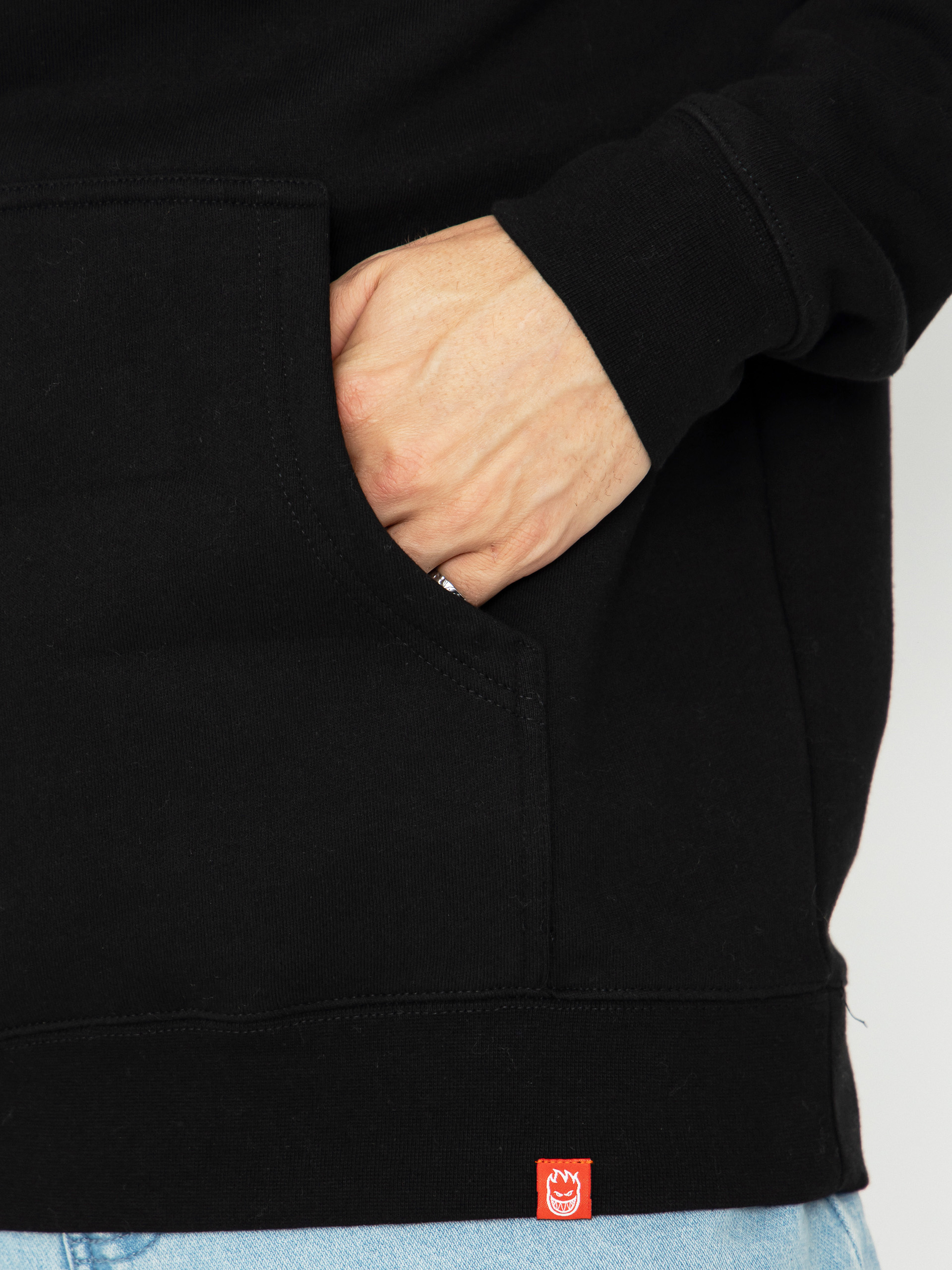 Spitfire Batwing Classic Pulóver (black w/white prints)