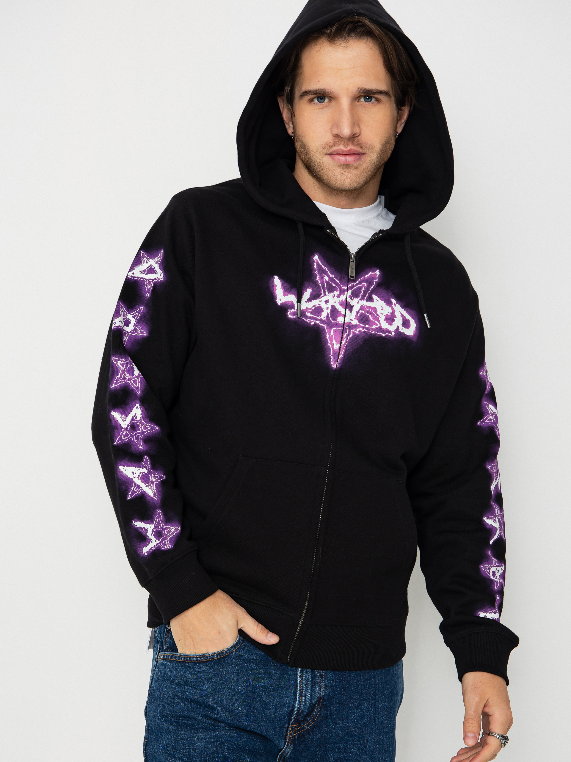 Wasted Paris Surt ZHD Kapucnis pulu00f3ver (black/violet)
