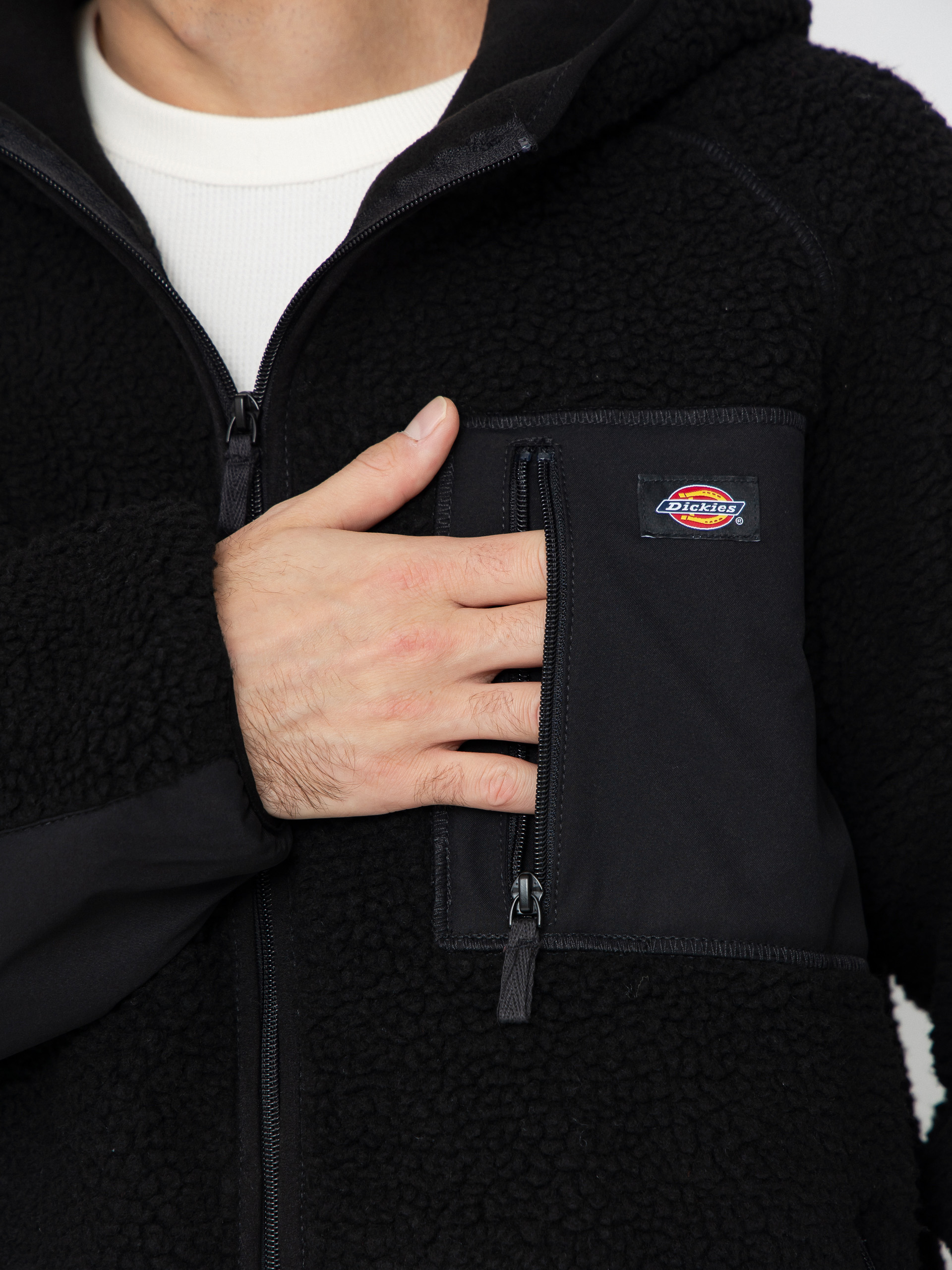 Férfi Dickies Central High Pile Polár pulóver (black)