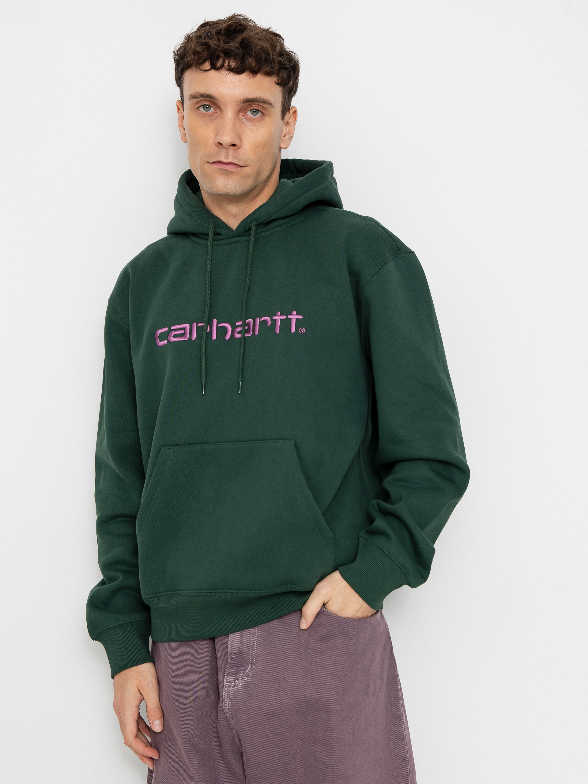 Kapucnis pulu00f3ver Carhartt WIP Carhartt HD (sycamore tree/phlox)