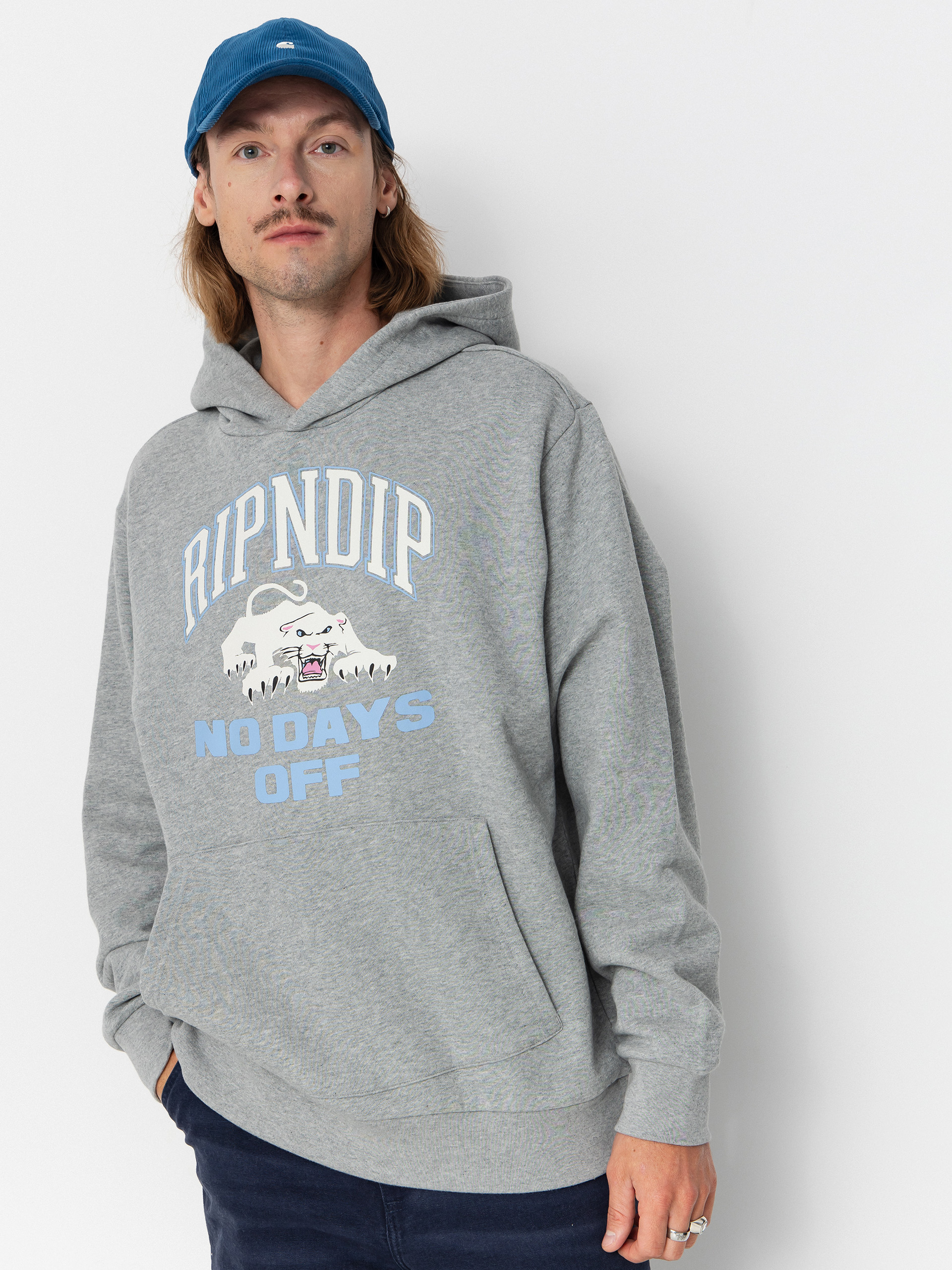 RipNDip White Panther HD Kapucnis pulóver (heather grey)