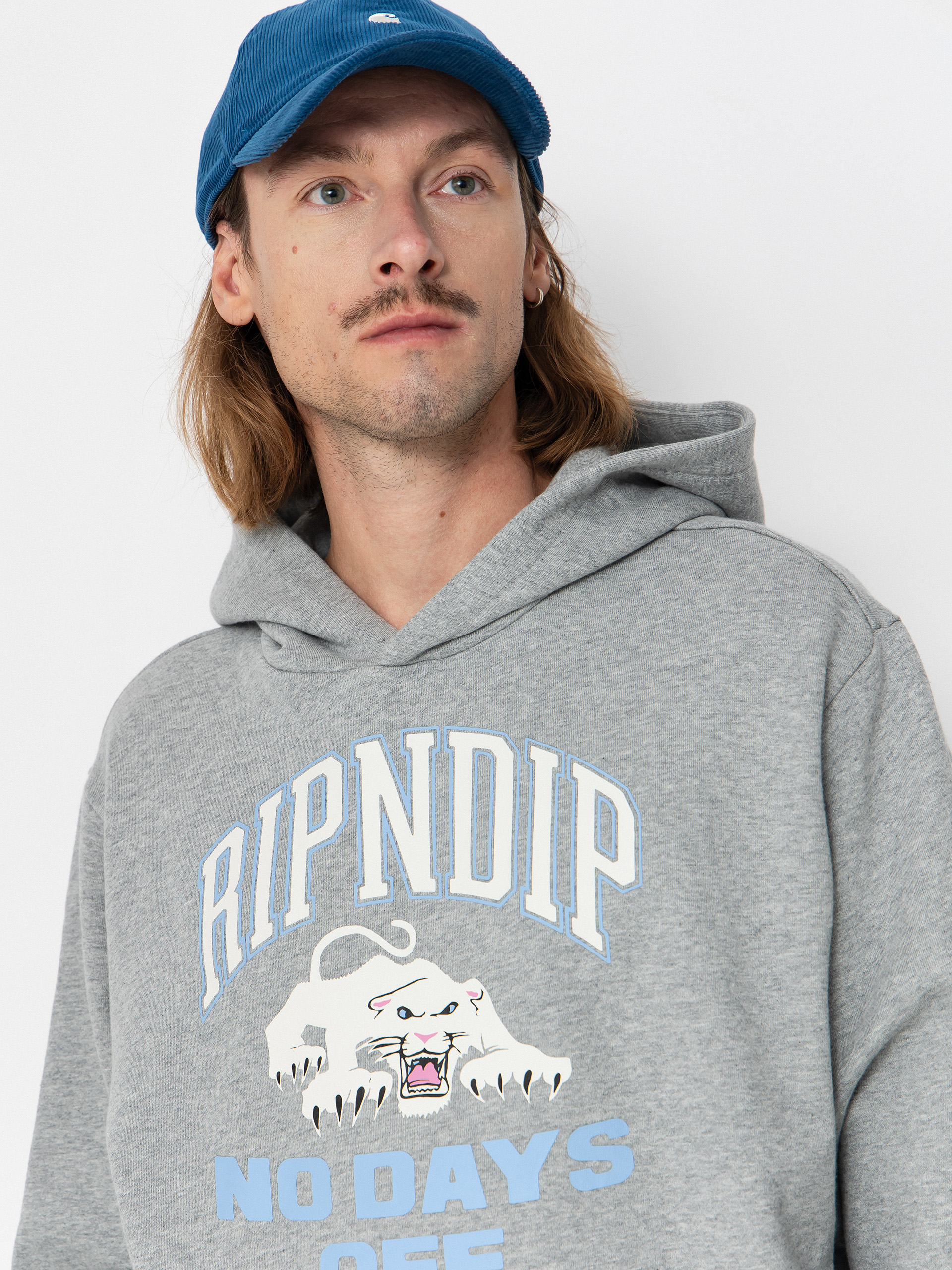 RipNDip White Panther HD Kapucnis pulóver (heather grey)
