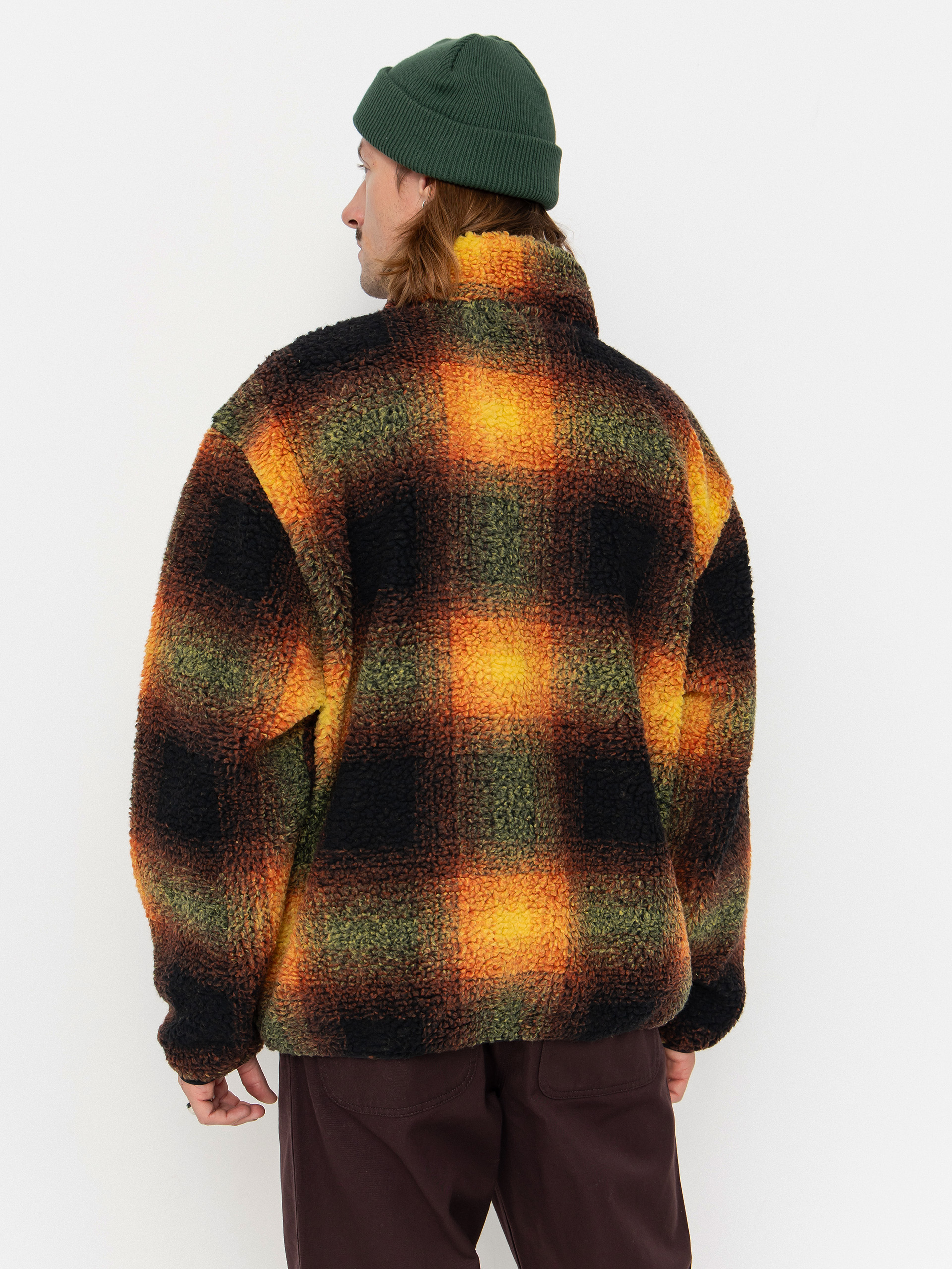 Férfi Vans Heights Sherpa Full Zip Polár pulóver (black/herritage mustard)