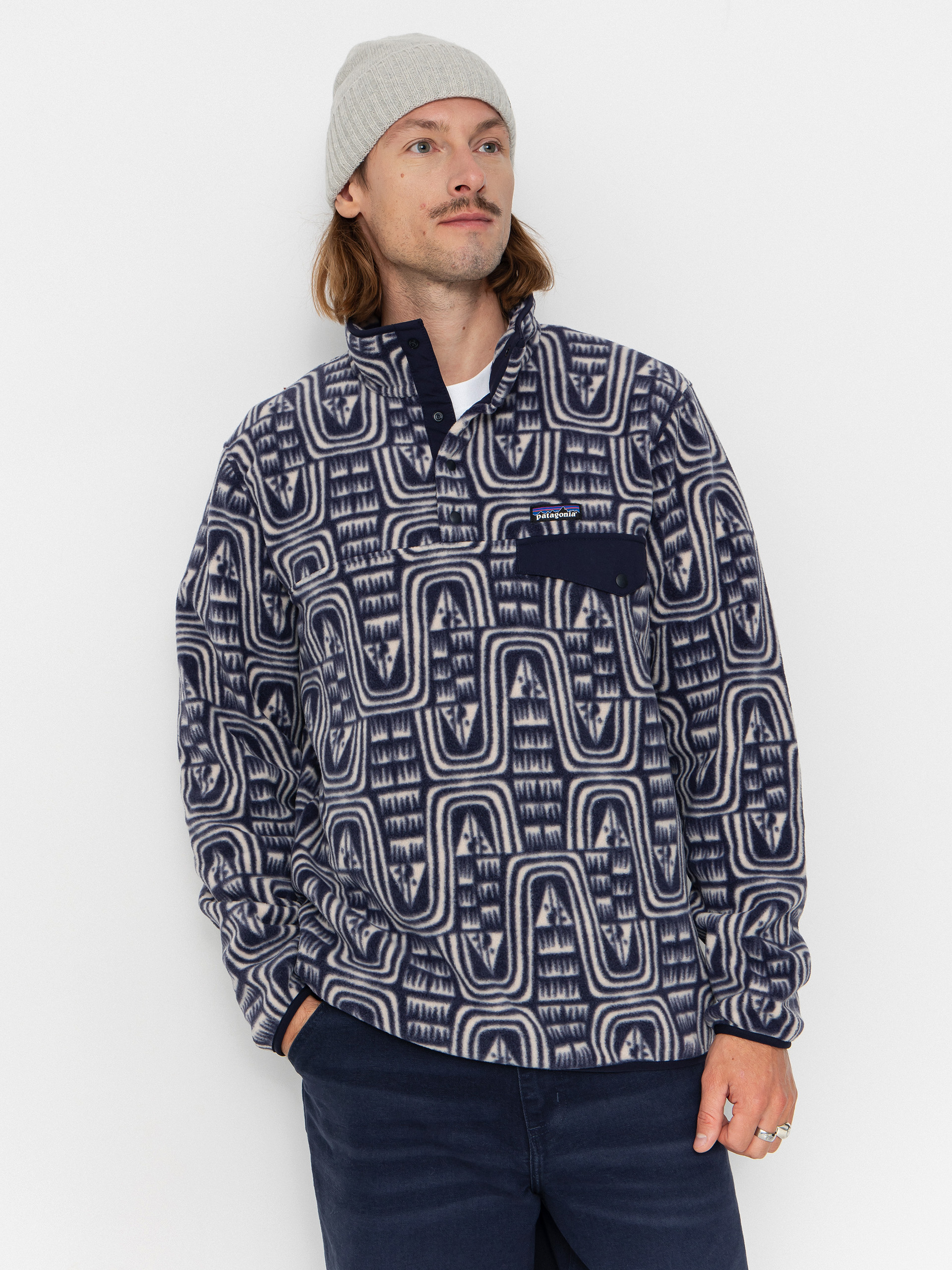 Patagonia LW Synch Snap T Polár pulóver (flow sunken blue)