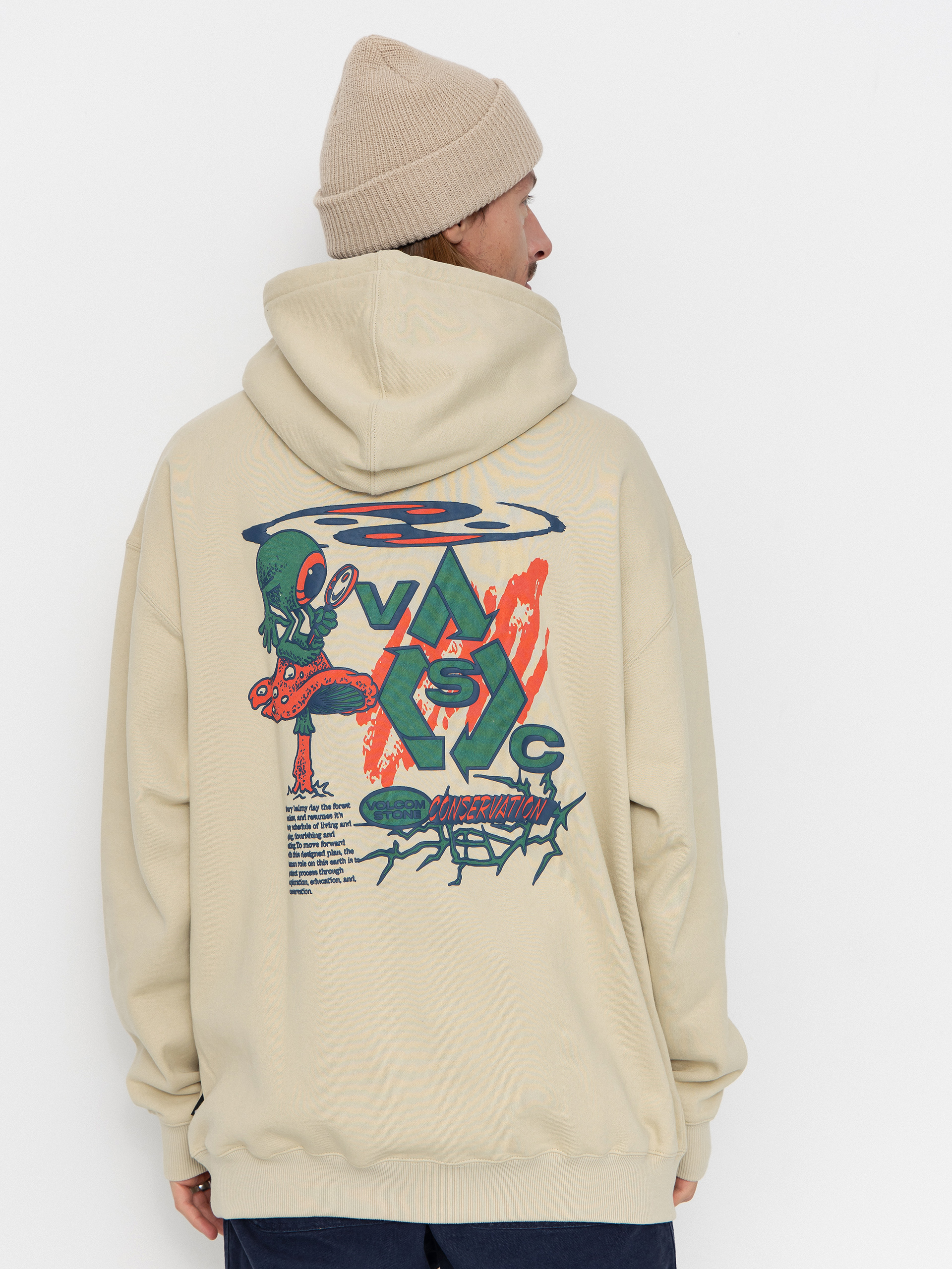 Kapucnis pulóver Volcom Vsc Tripper HD (light beige)