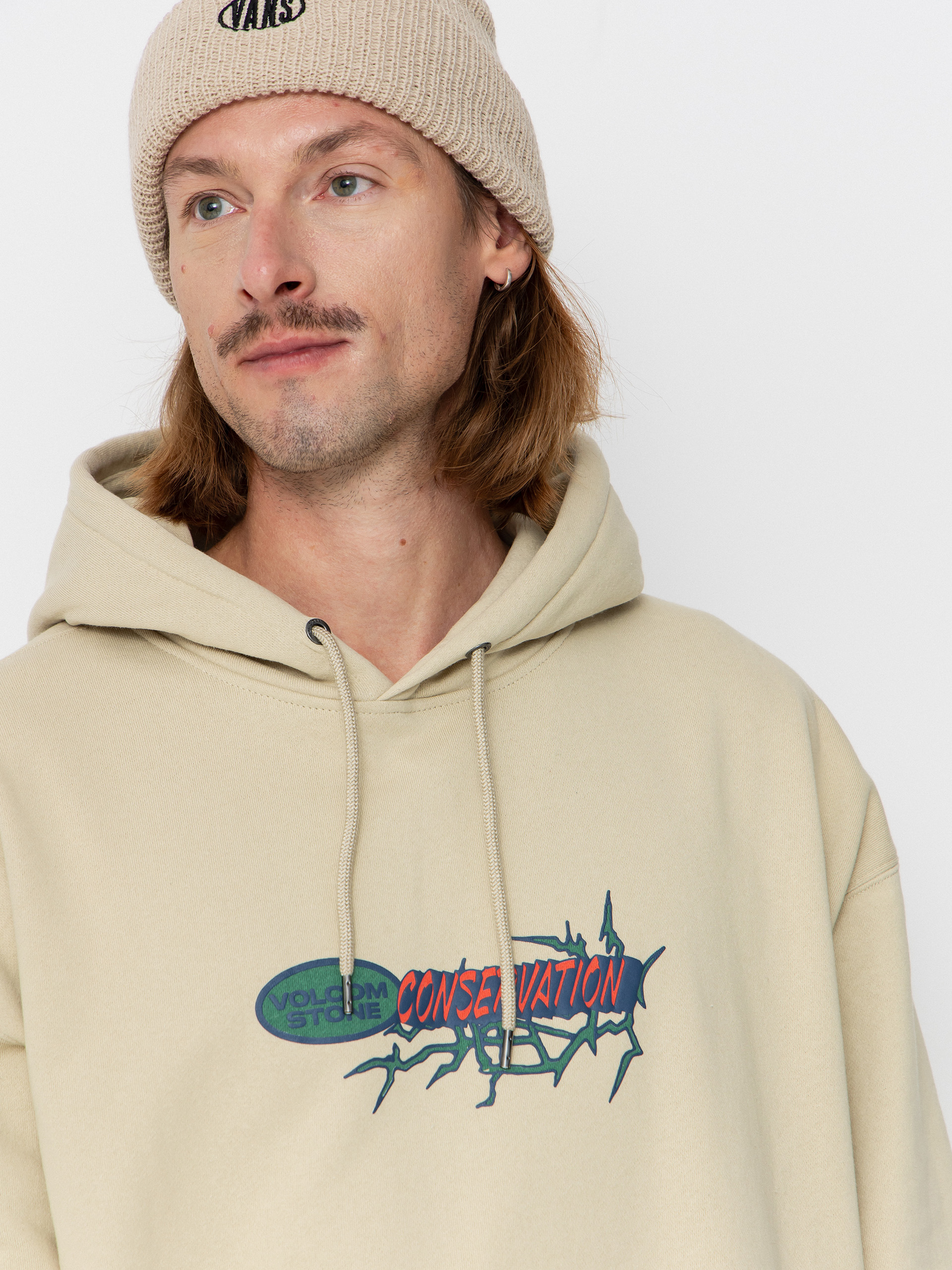 Kapucnis pulóver Volcom Vsc Tripper HD (light beige)