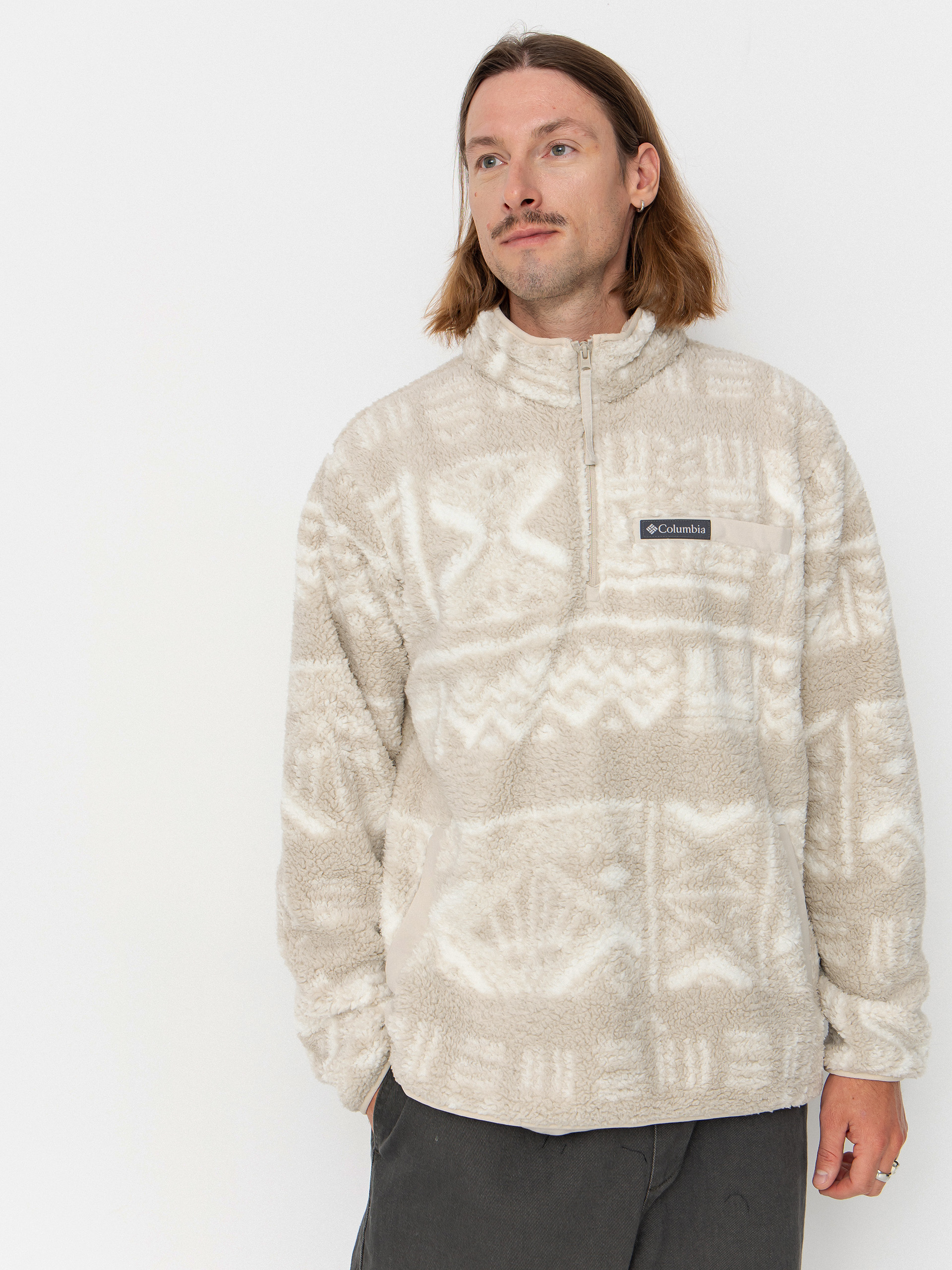 Columbia Rugged Ridge High Pile Half Zip Polu00e1r pulu00f3ver (dark stone deschutes days)