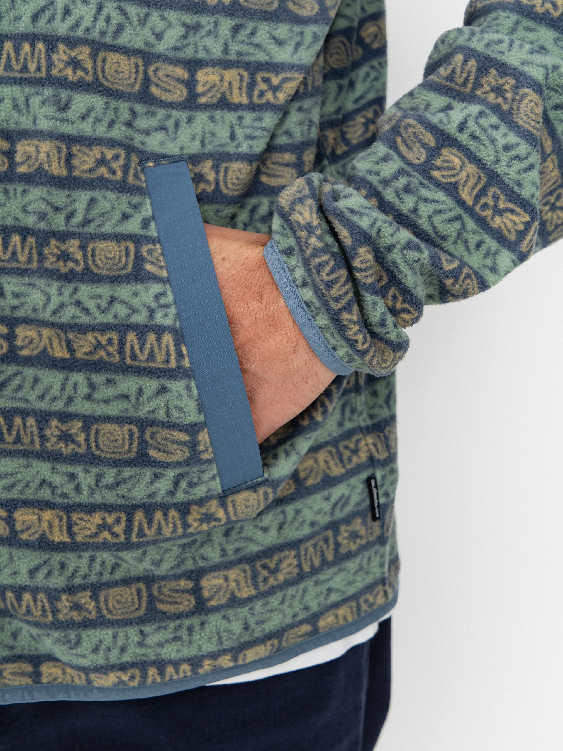 Férfi Polár pulóver Quiksilver No Destination FZ (granite terra stripe)